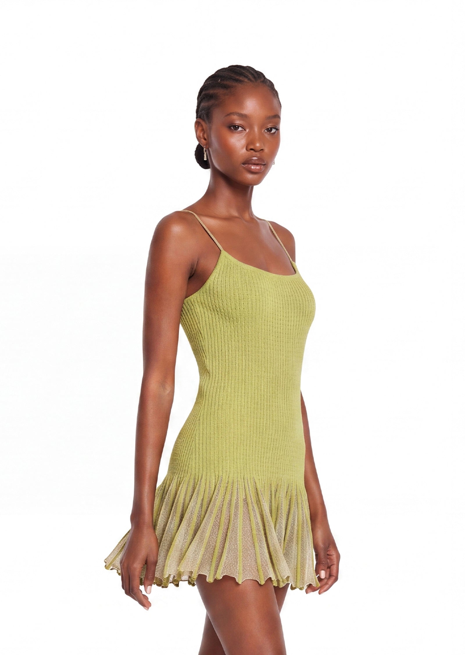 Midikleid in A-Linie mit Blumenmuster und Laternenärmeln