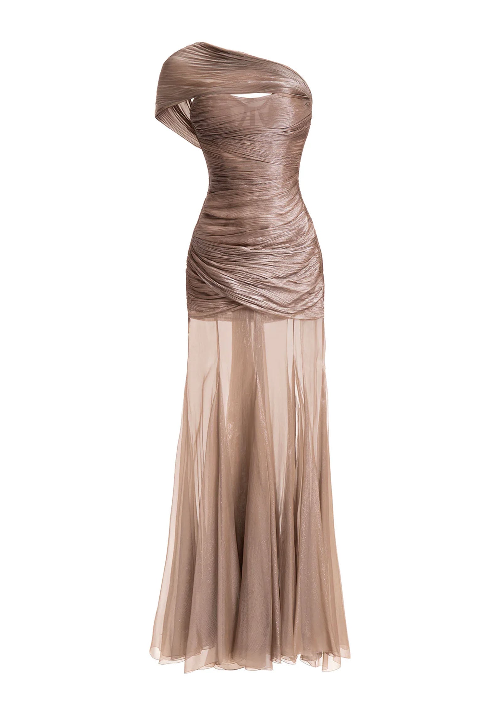 Asymmetrical One Shoulder Open Back Maxi Dress