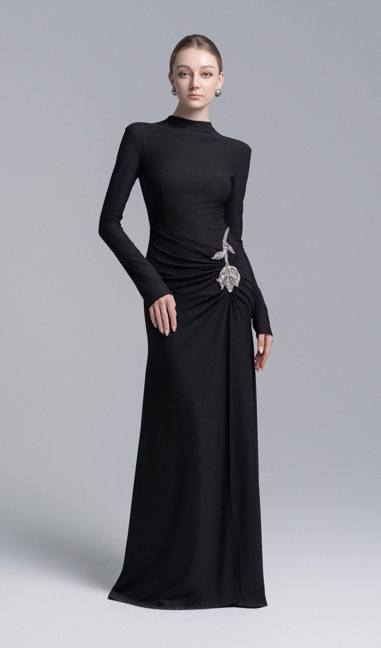 Bodice Mermaid Maxi Dress In Black