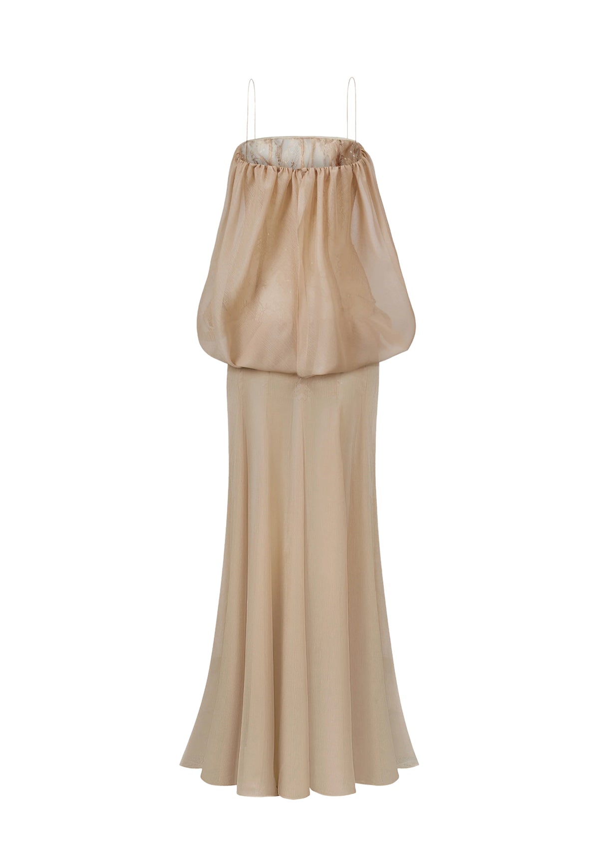 Midikleid in A-Linie mit Blumenmuster und Laternenärmeln