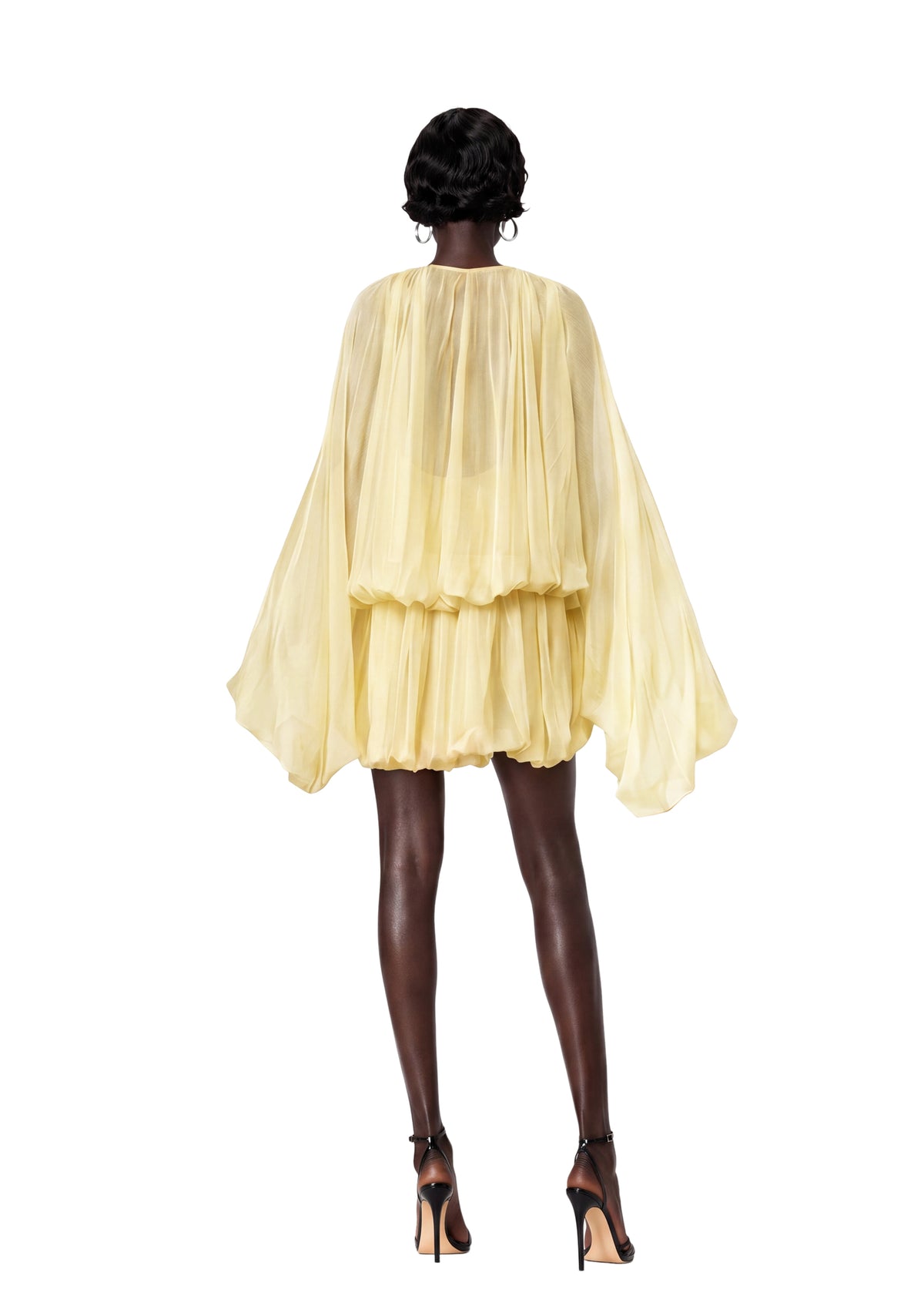 Maame Low Cut Puff Sleeve Mini Dress