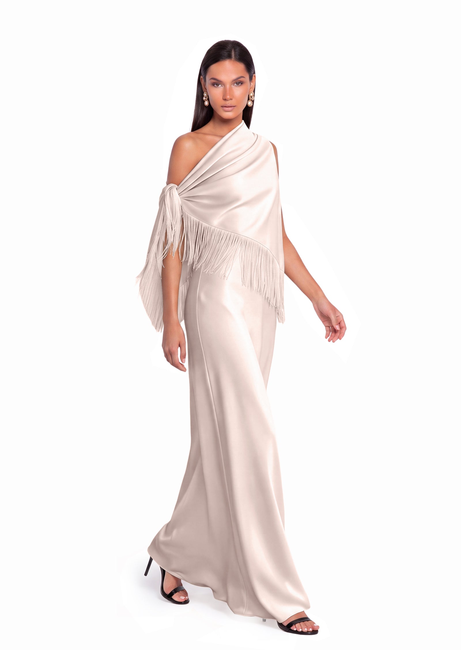 Midikleid in A-Linie mit Blumenmuster und Laternenärmeln