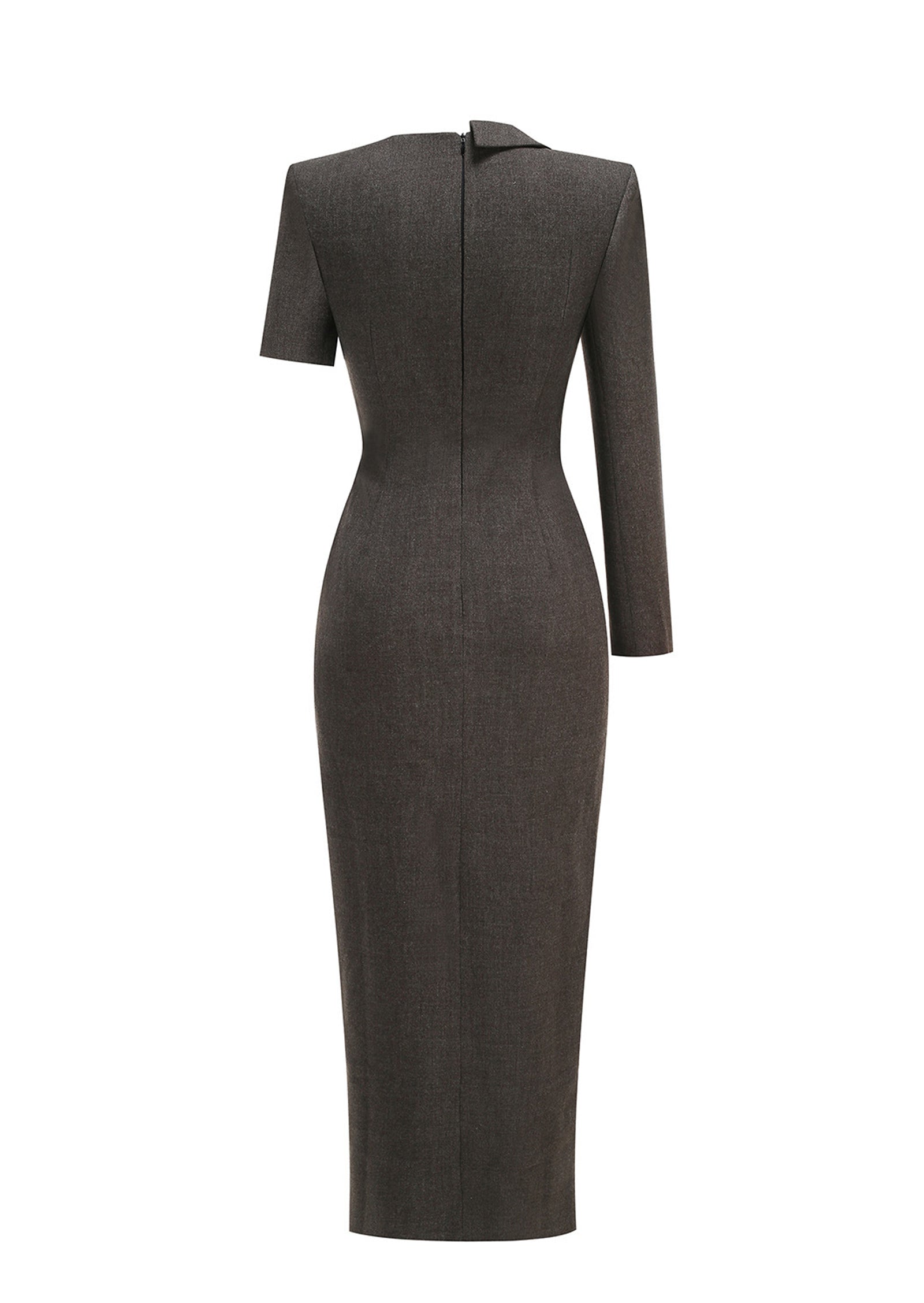 Midikleid in A-Linie mit Blumenmuster und Laternenärmeln