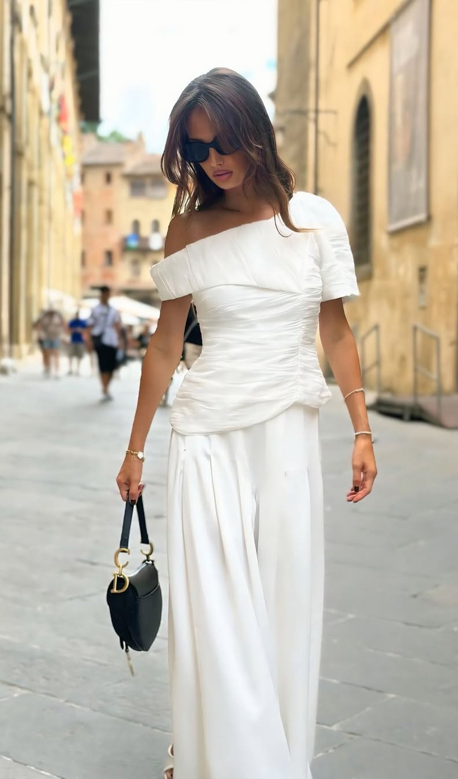 White Two Piece Pant Suit