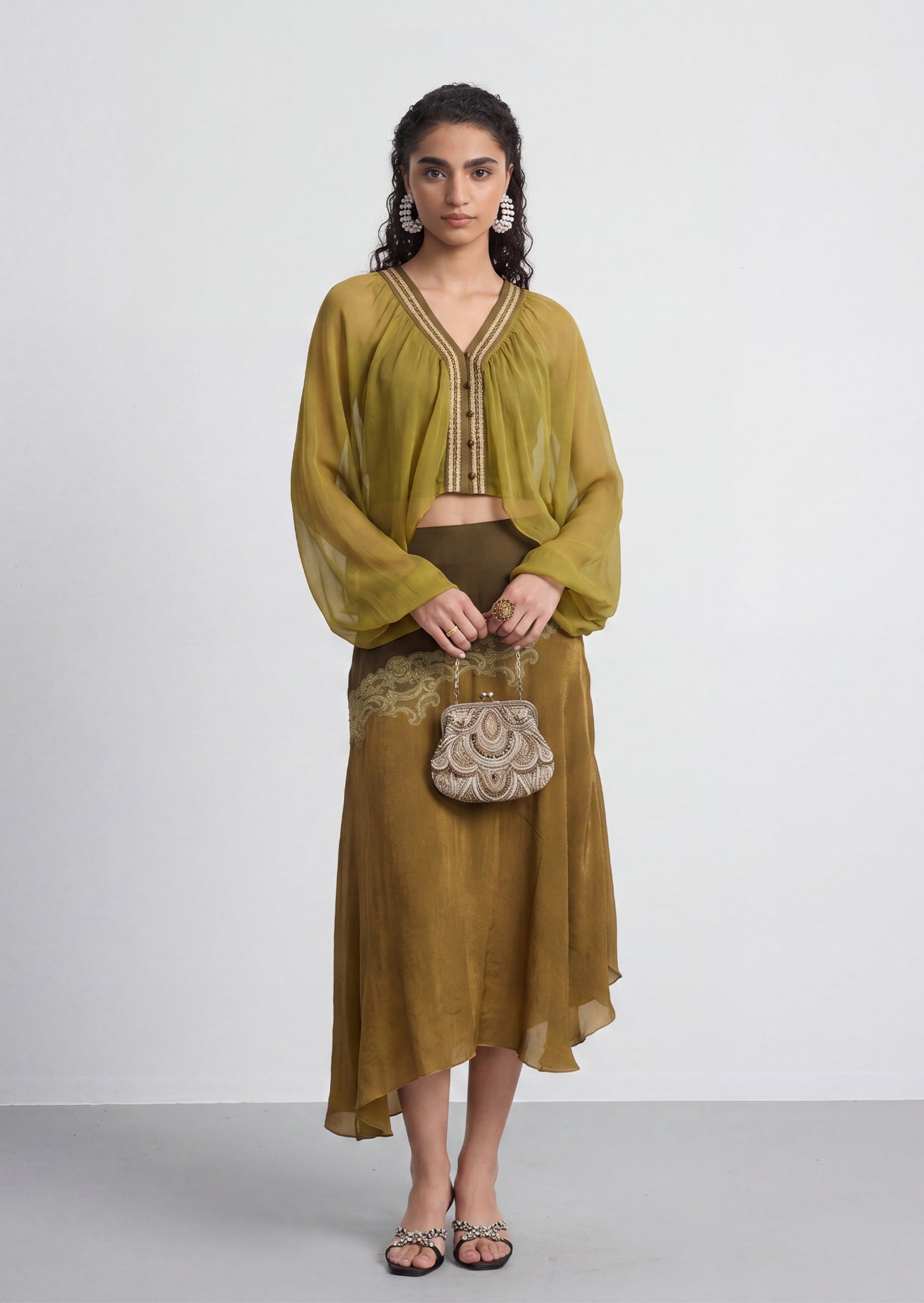 Bennett Chiffon Top & Midi Skirt Set