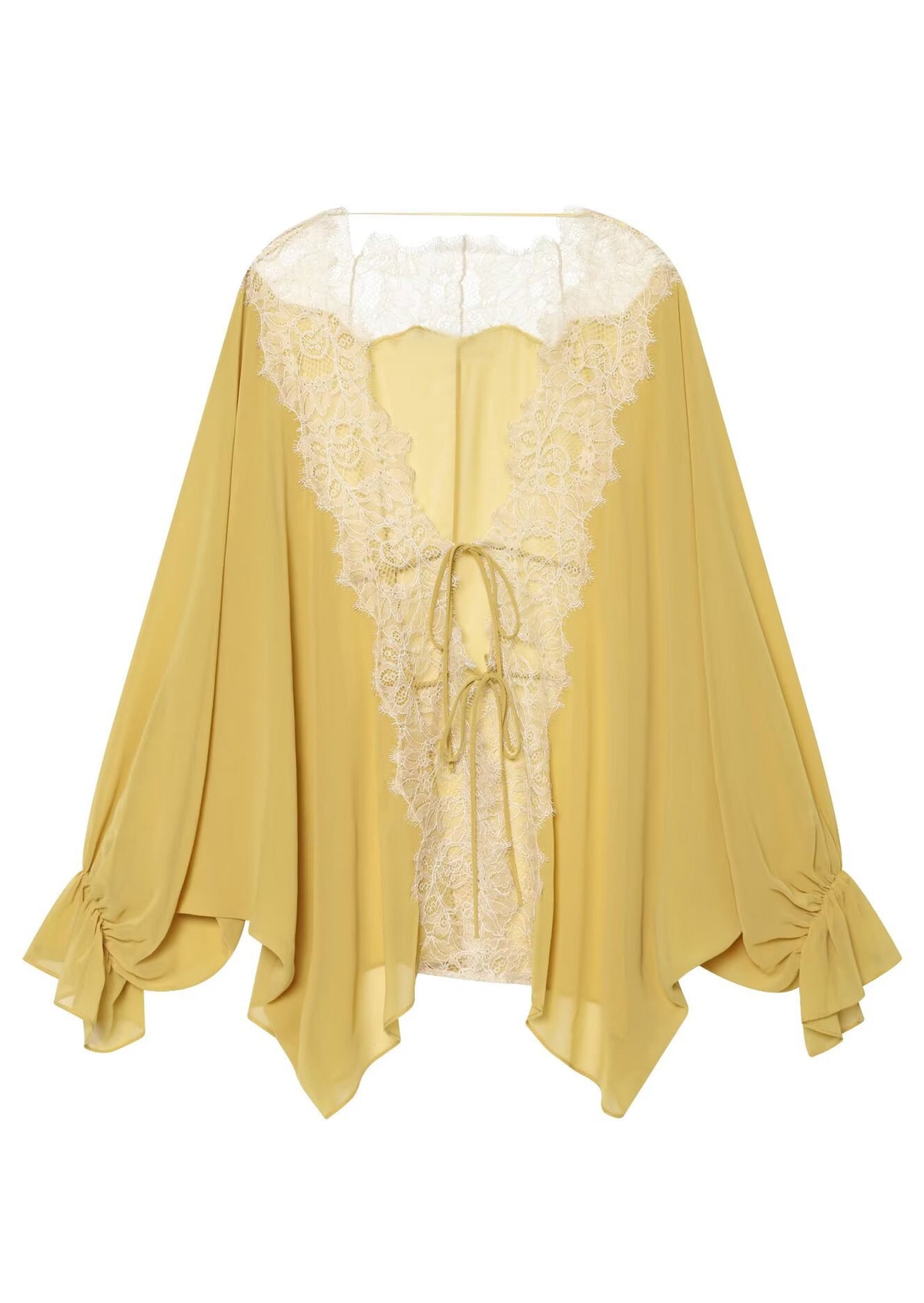 Kader Sheer Lace Top In Yellow