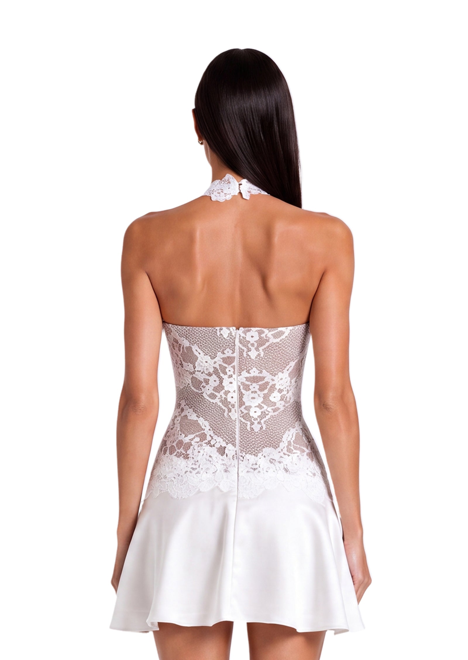 Midikleid in A-Linie mit Blumenmuster und Laternenärmeln