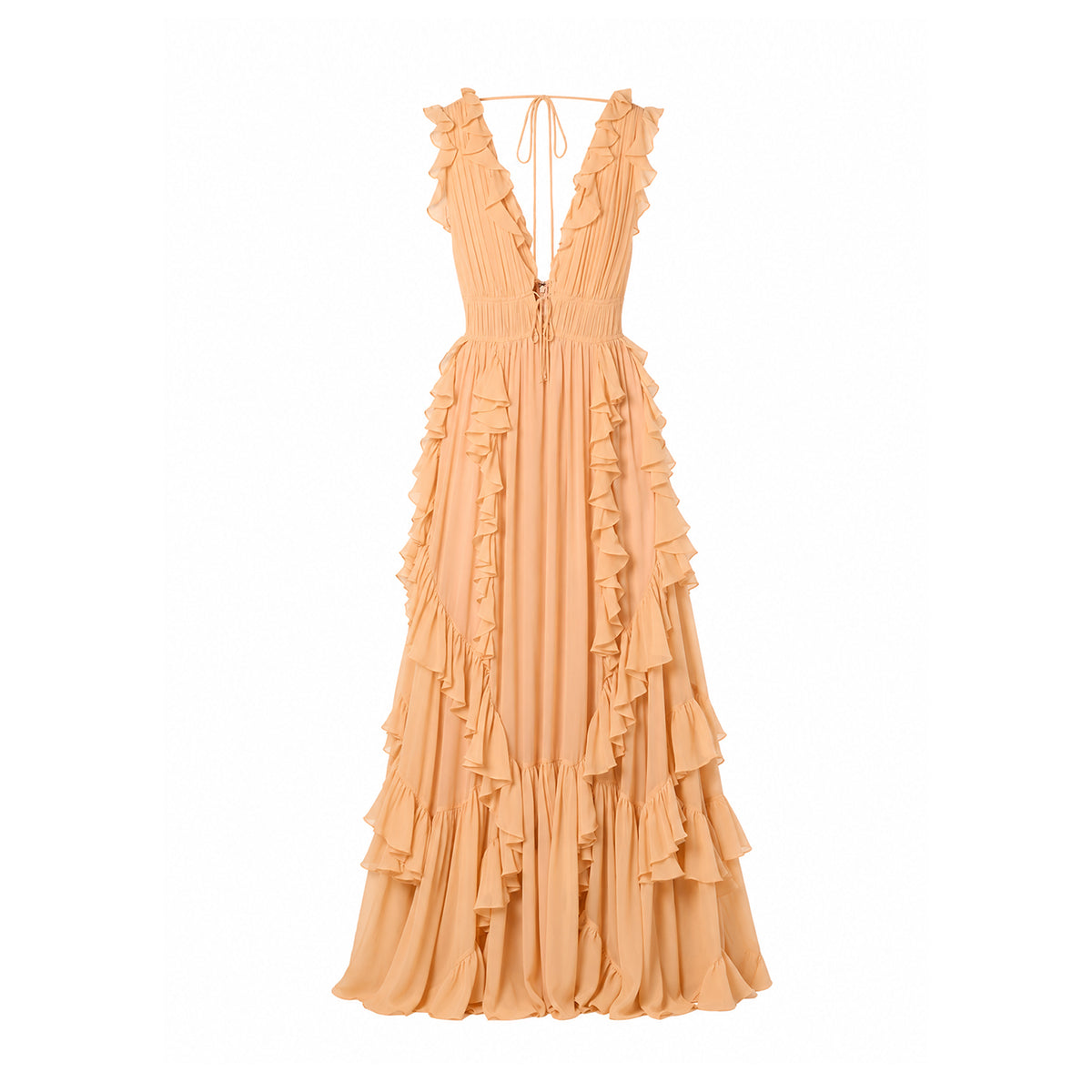Midikleid in A-Linie mit Blumenmuster und Laternenärmeln