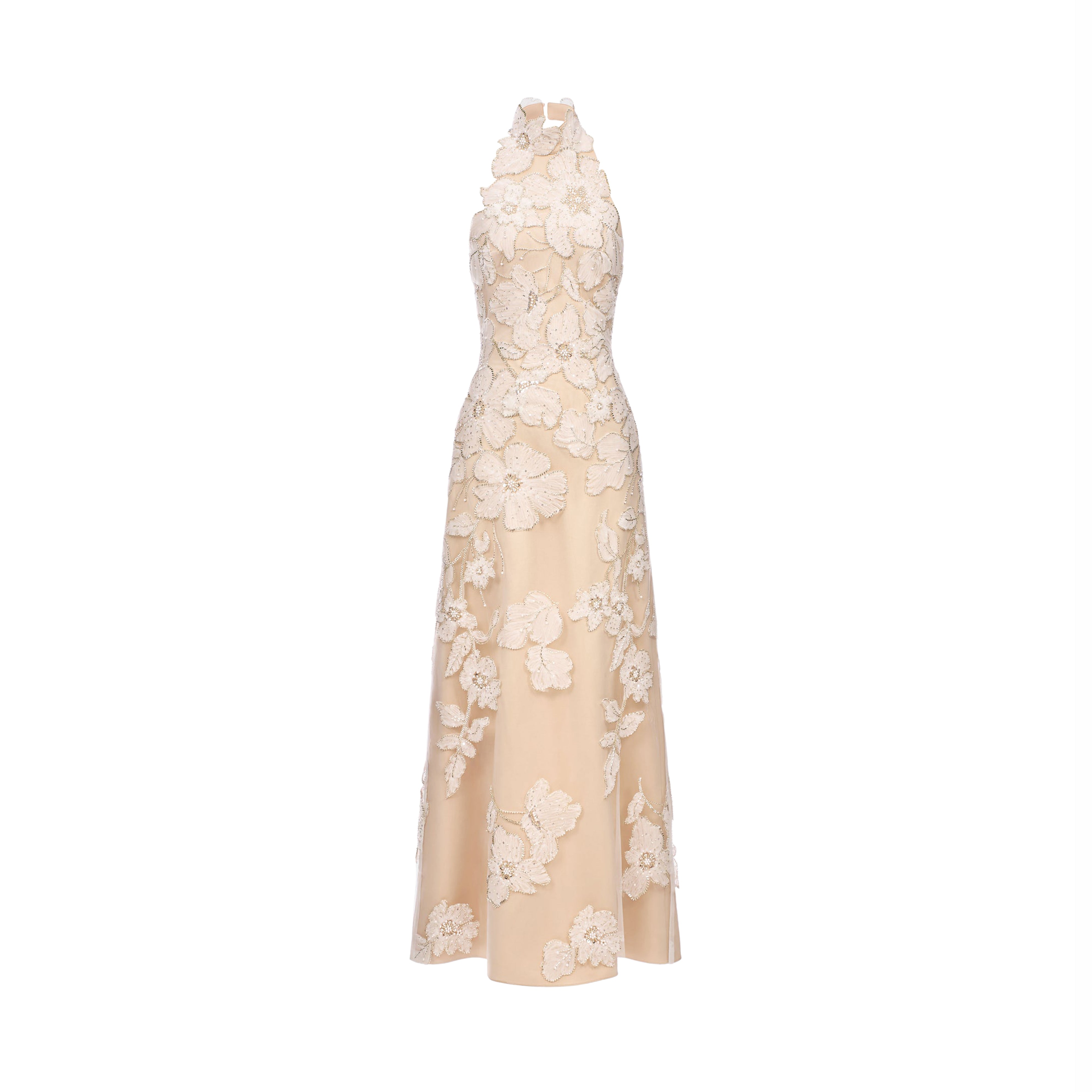 Midikleid in A-Linie mit Blumenmuster und Laternenärmeln