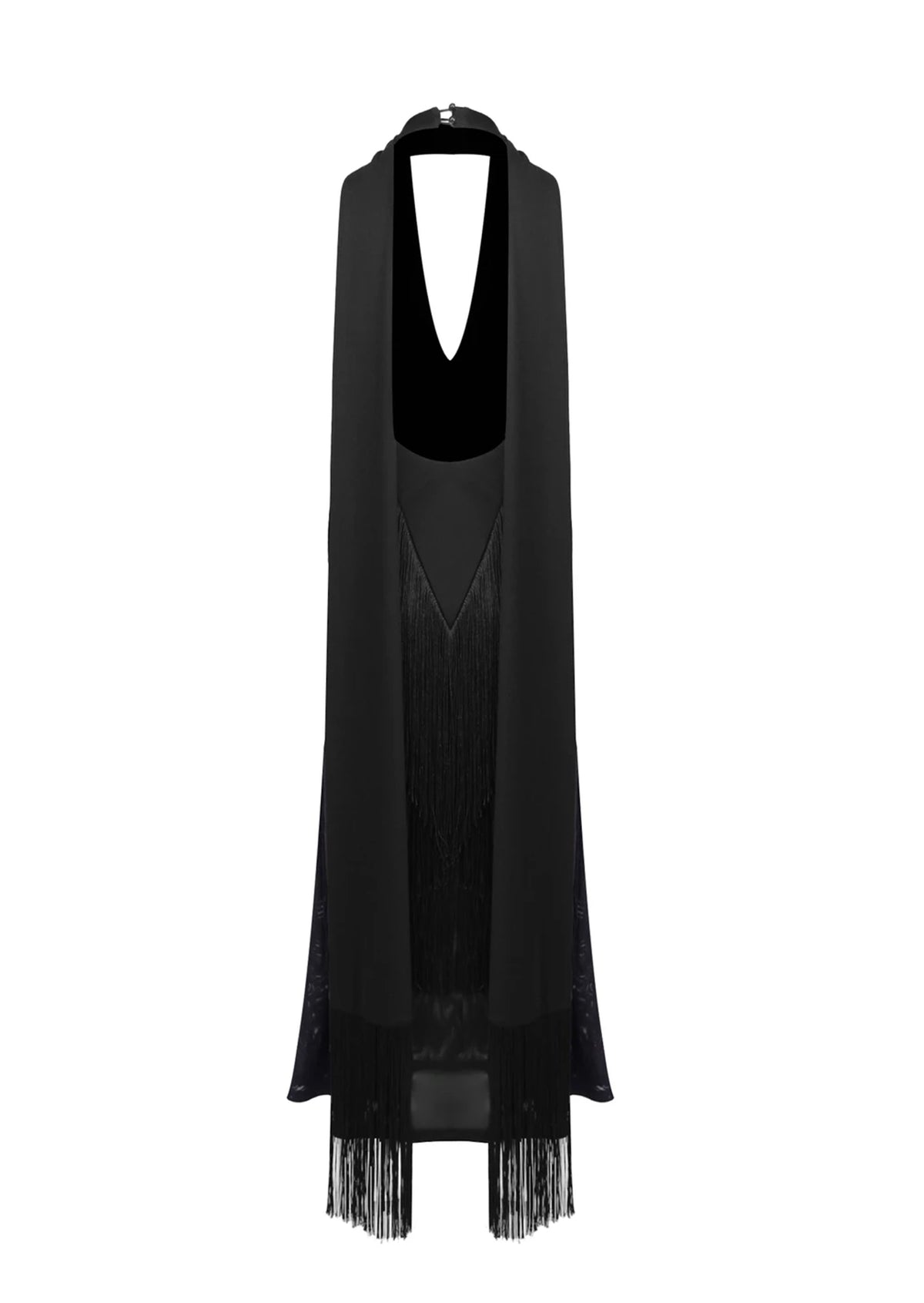 Zhaleh Halter Neck Fringe Maxi Dress