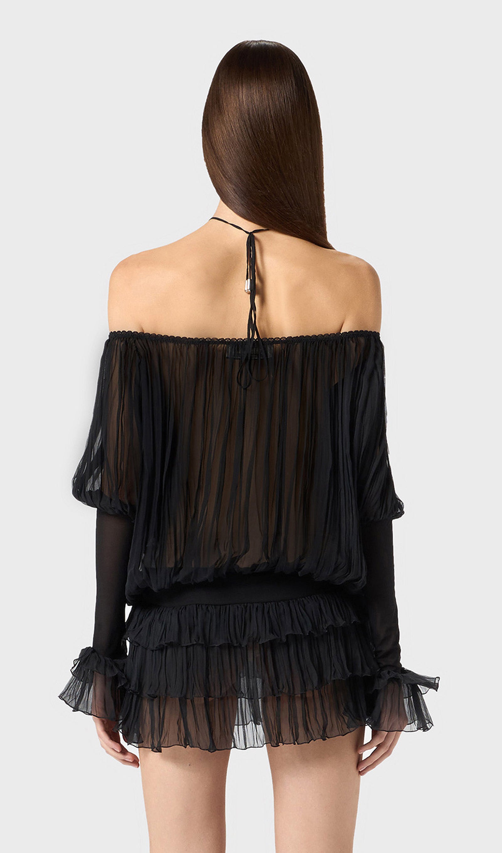 فستان ماكسي بتصميم ذيل السمكة بلون الماهوجني 