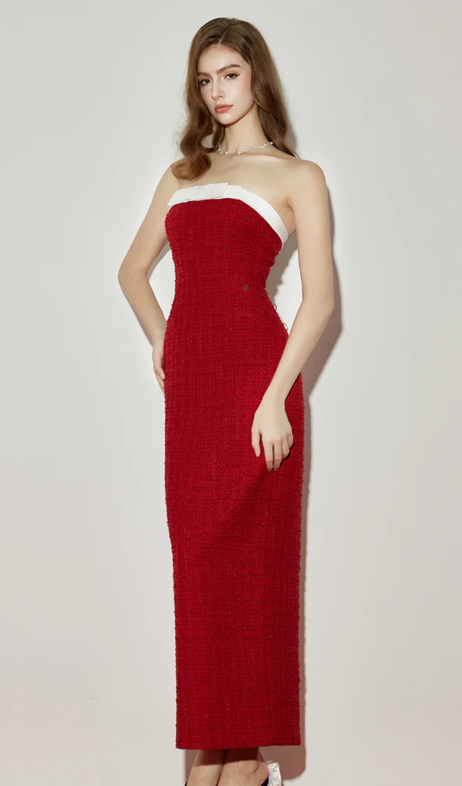 Midikleid in A-Linie mit Blumenmuster und Laternenärmeln