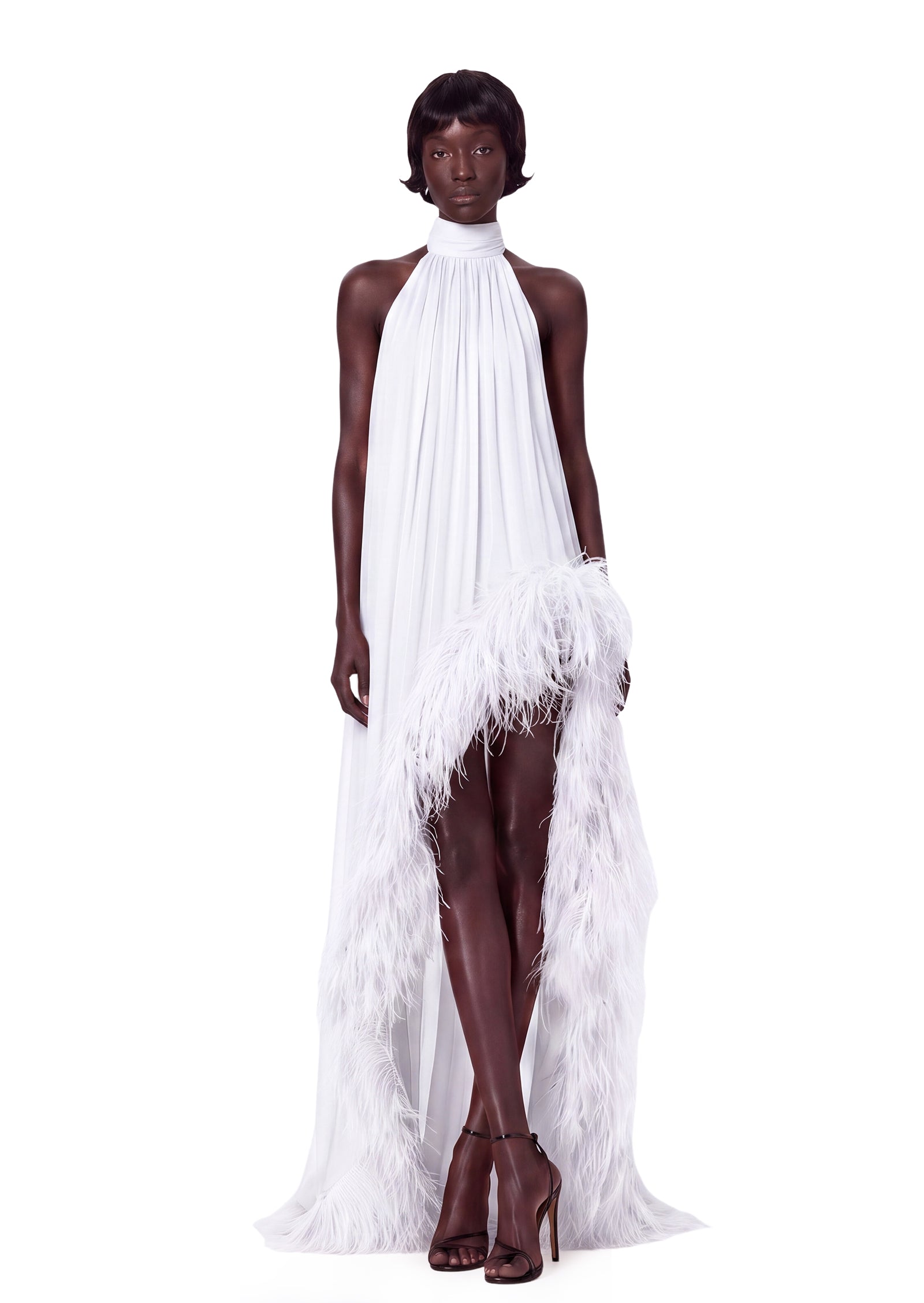 Leola Halter Neck Sleeveless Maxi Dress In White