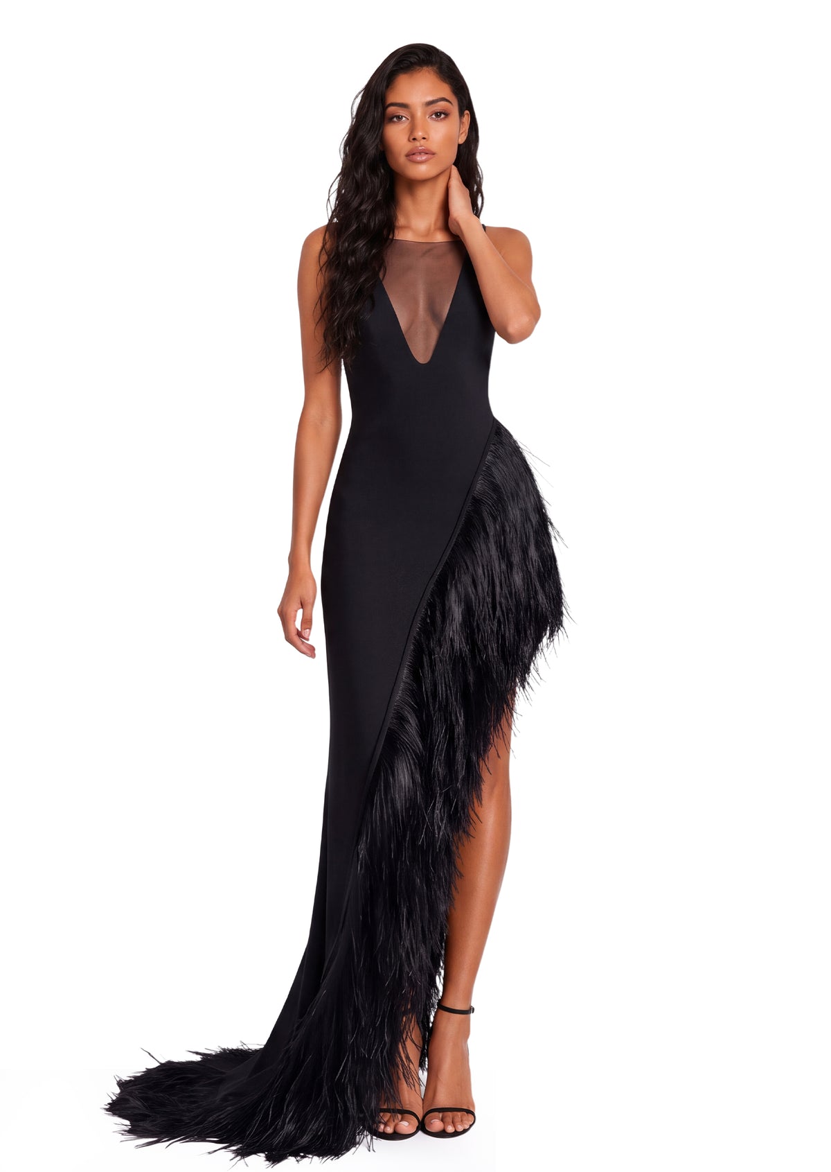 Ebba Sleeveless Tassel Maxi Dress In Black