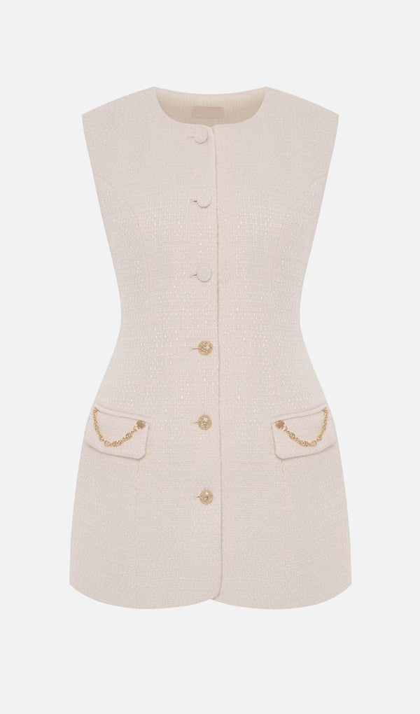 Sleeveless Mini Tweed Dress