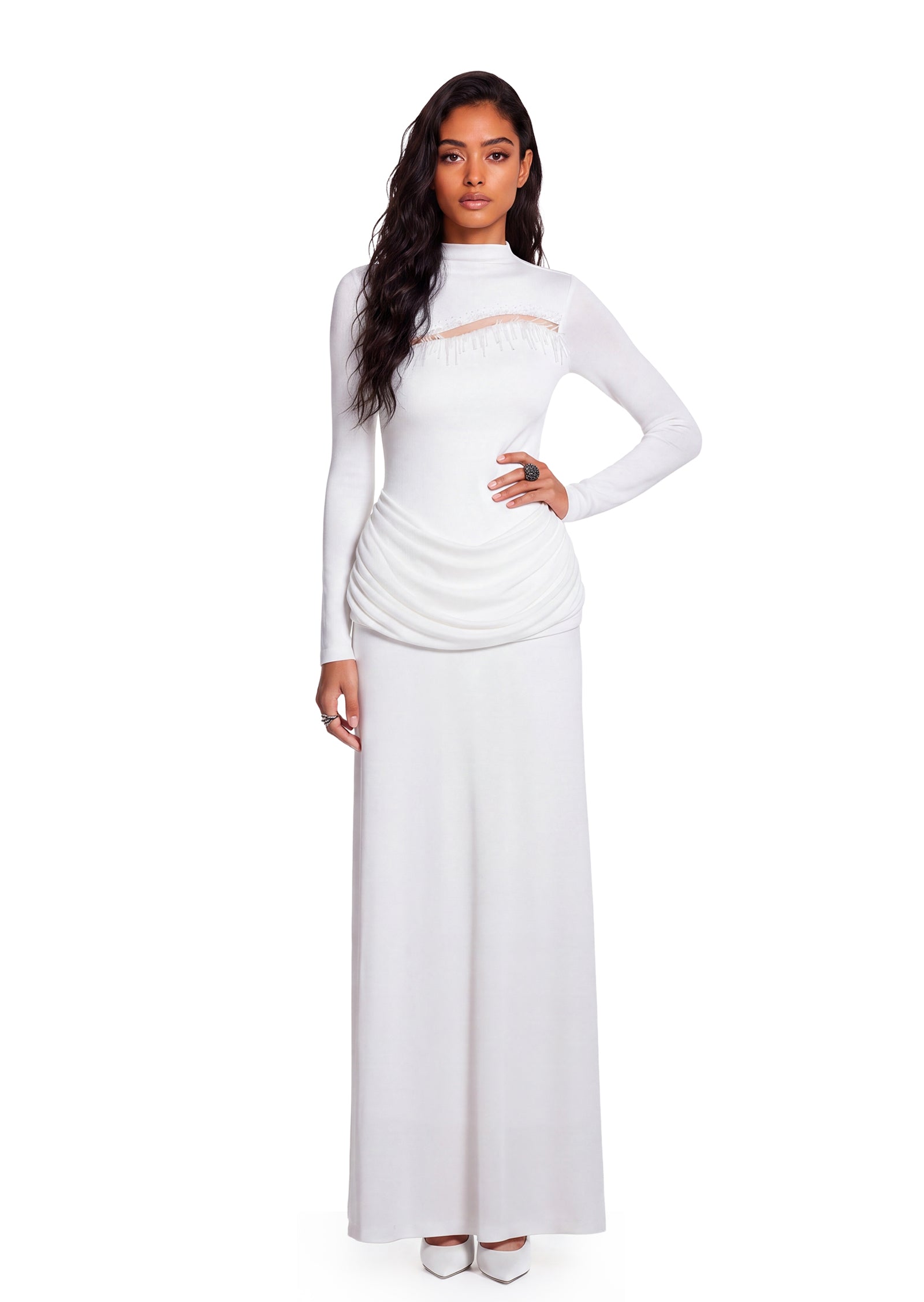 Bedros Jersey Maxi Dress In White