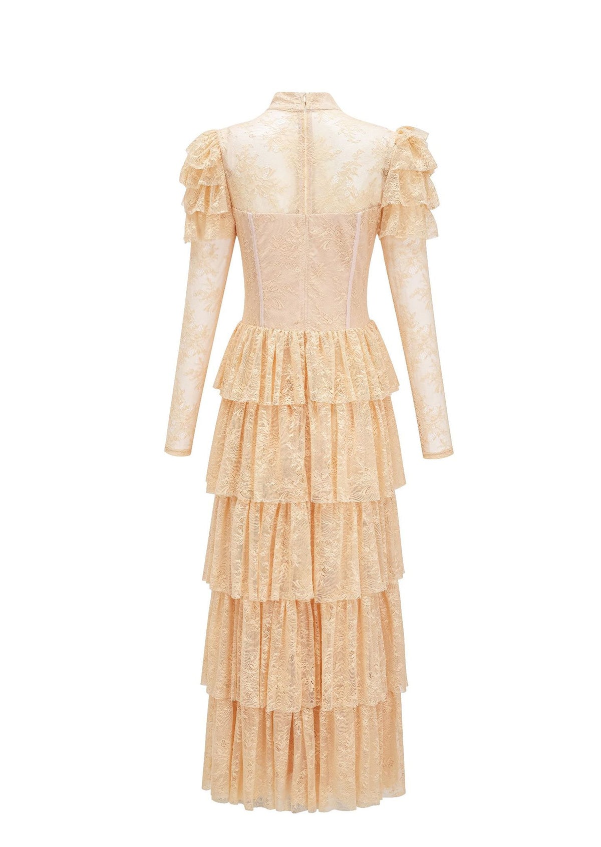 Midikleid in A-Linie mit Blumenmuster und Laternenärmeln