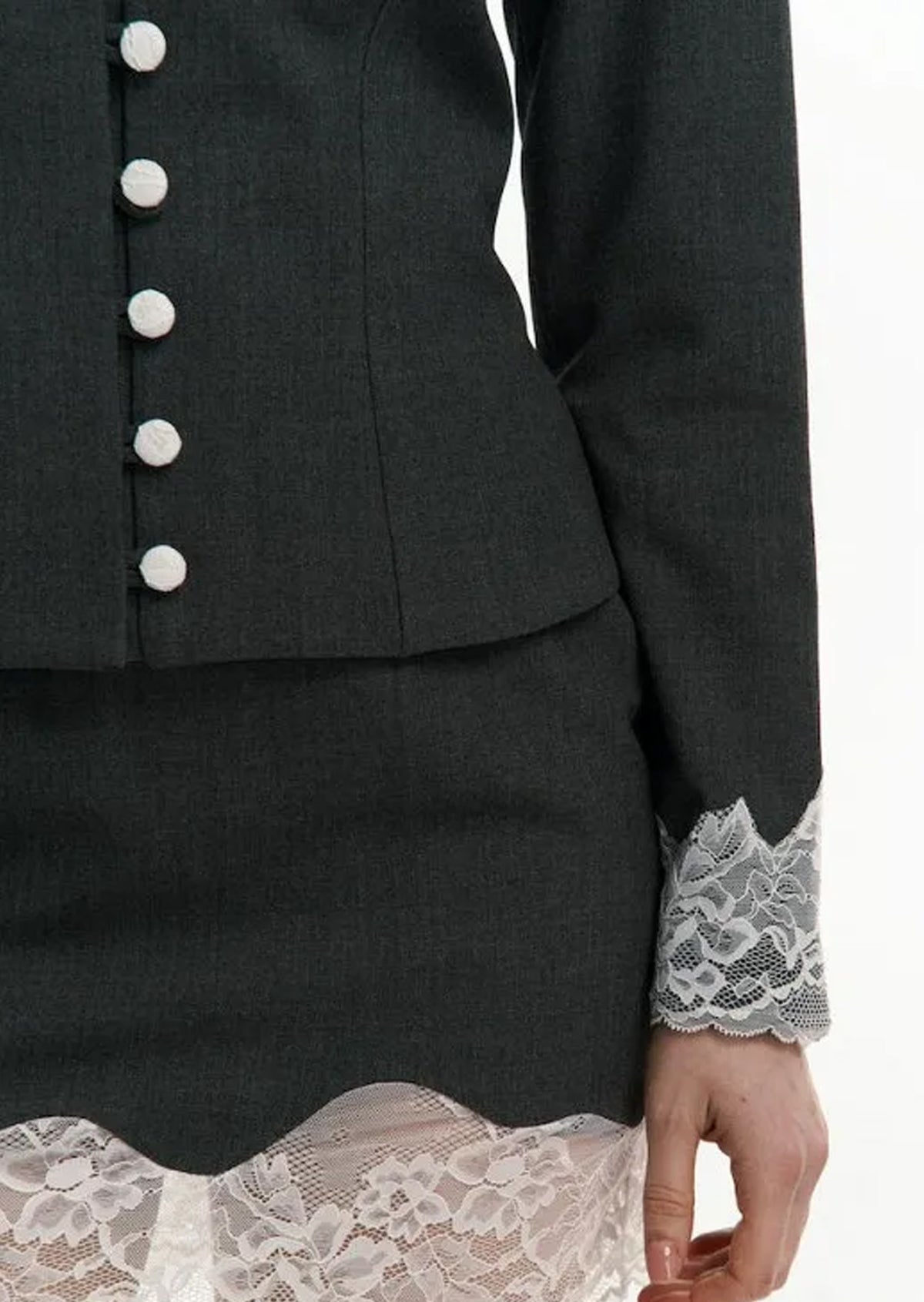 Taariq Suit Jacket & Skirt Lace Set