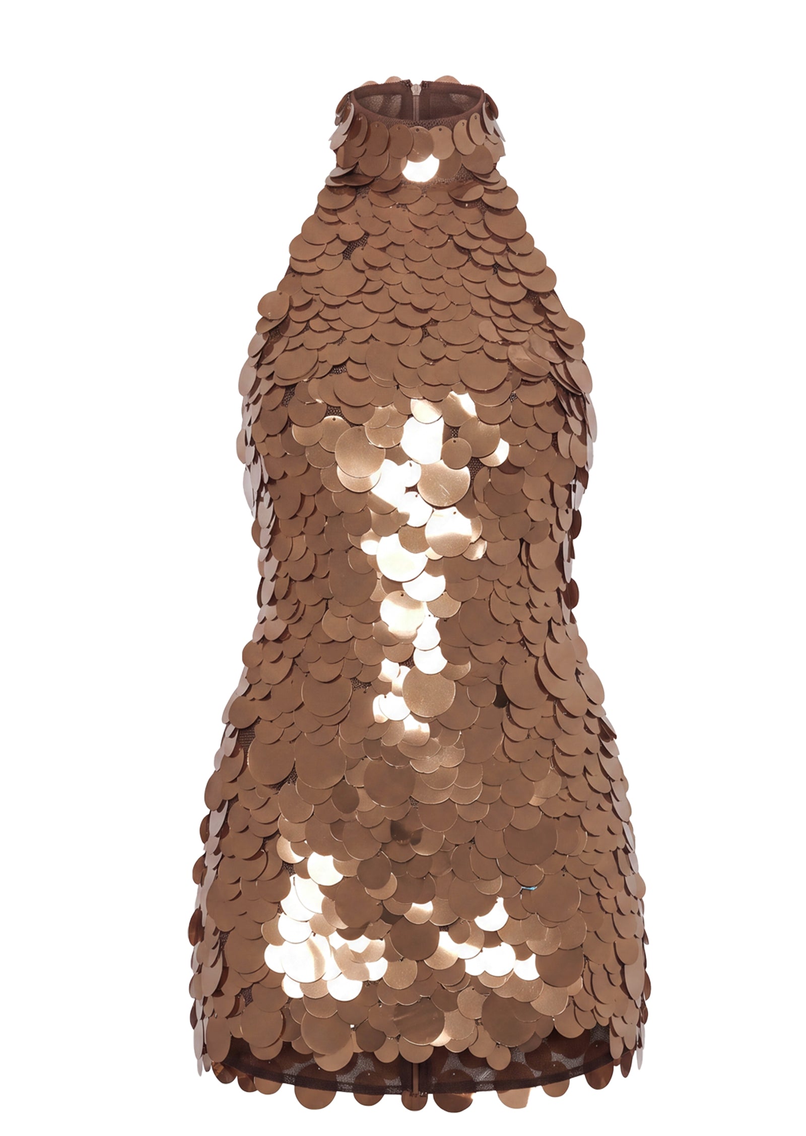 Ibtesam Halter Neck Sleeveless Mini Dress In Brown