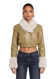 Aaltje Pu Leather Jacket