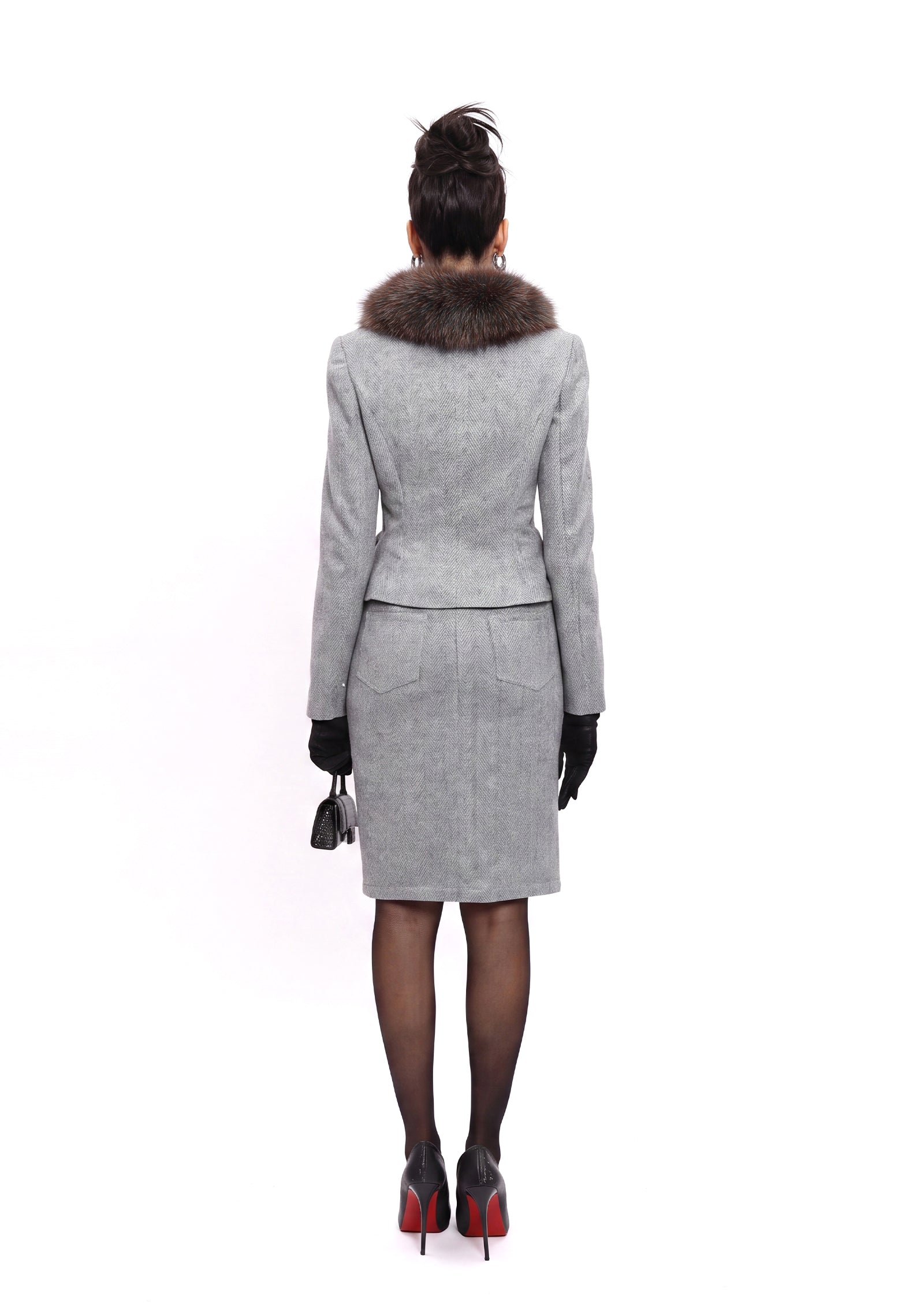 Sabelle V Neck Suit Skirt Set
