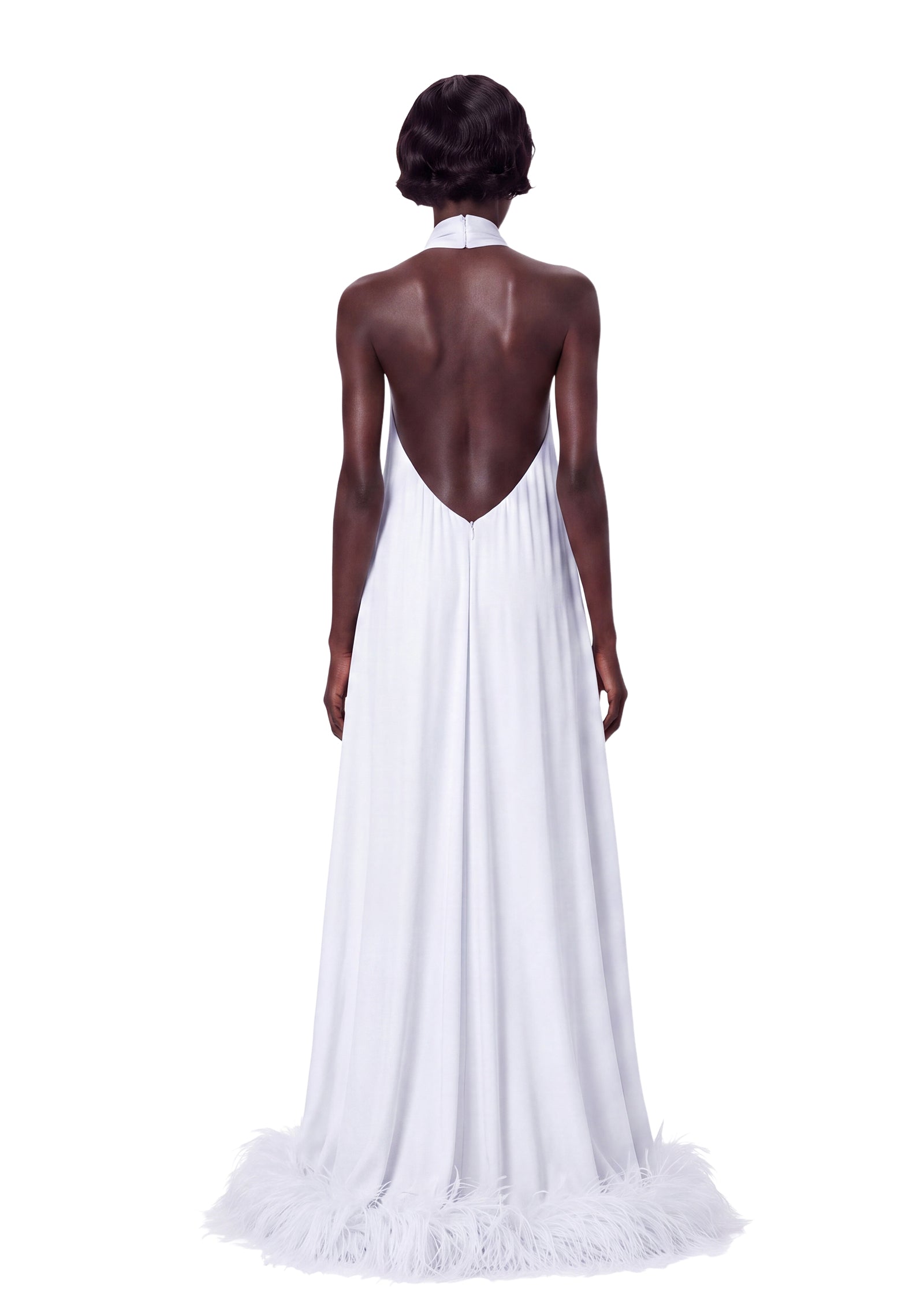 Leola Halter Neck Sleeveless Maxi Dress In White