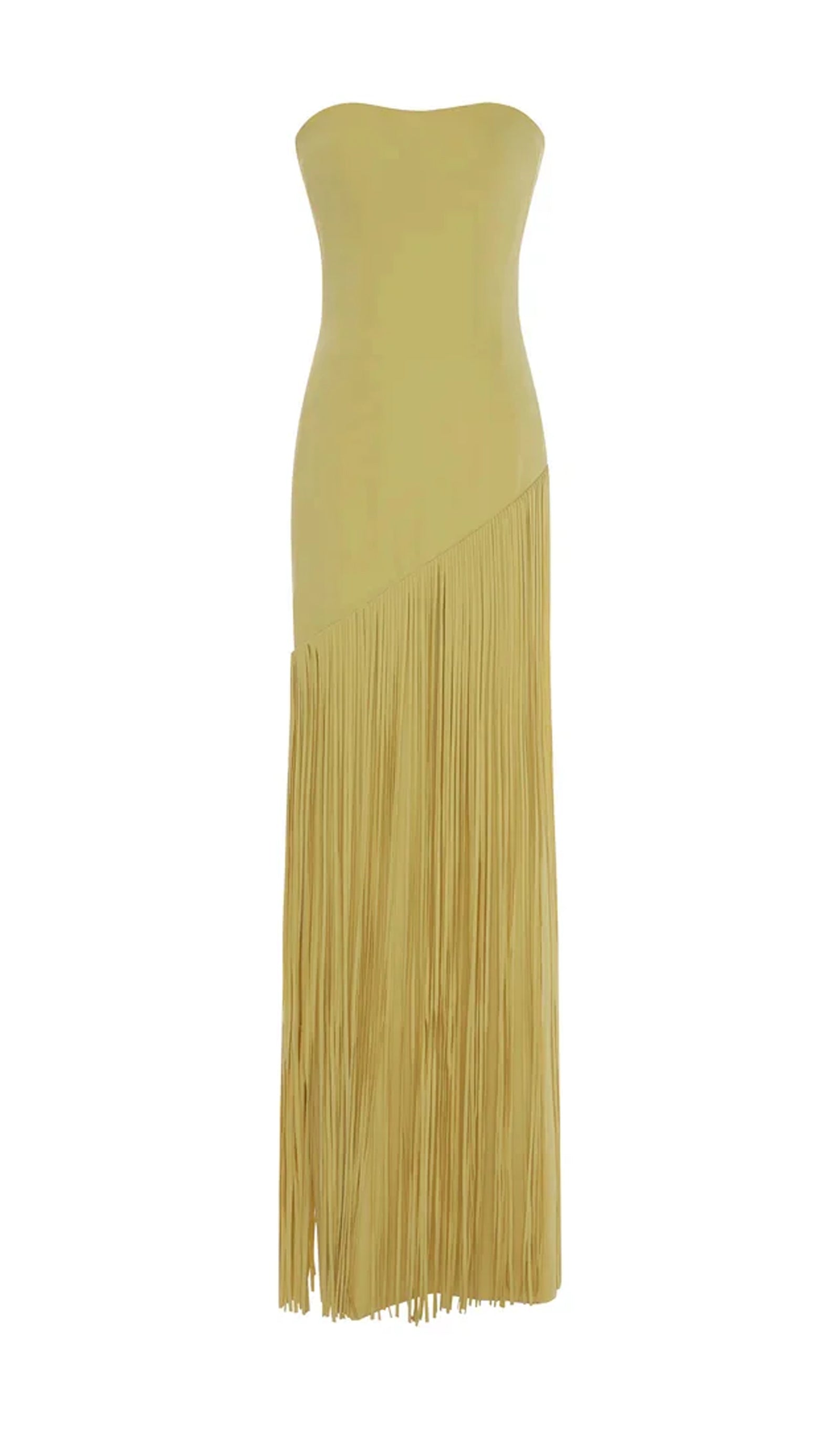 Cape Detailed Fringed Gown