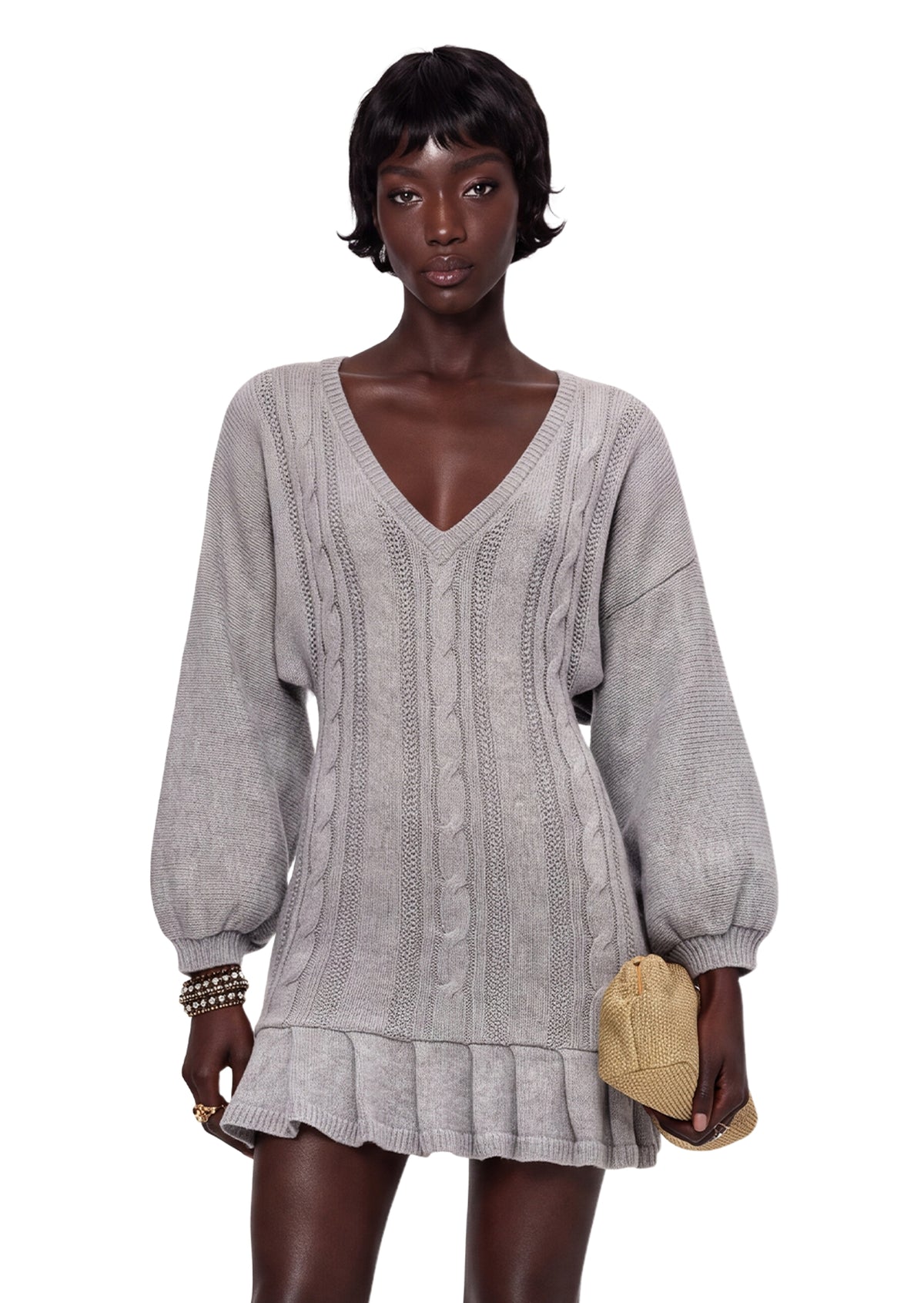 Xanti V Neck Knit Mini Dress