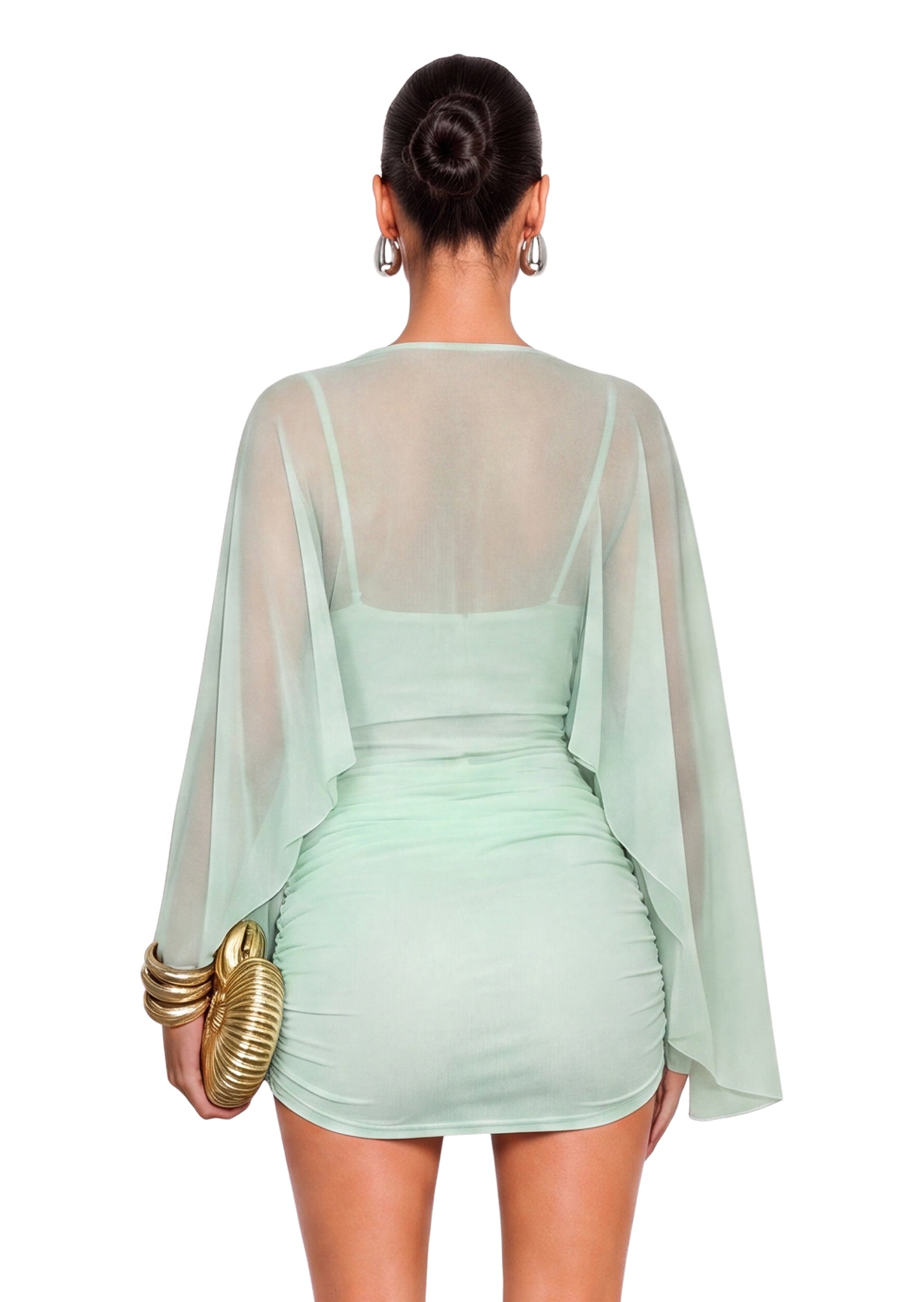 Midikleid in A-Linie mit Blumenmuster und Laternenärmeln