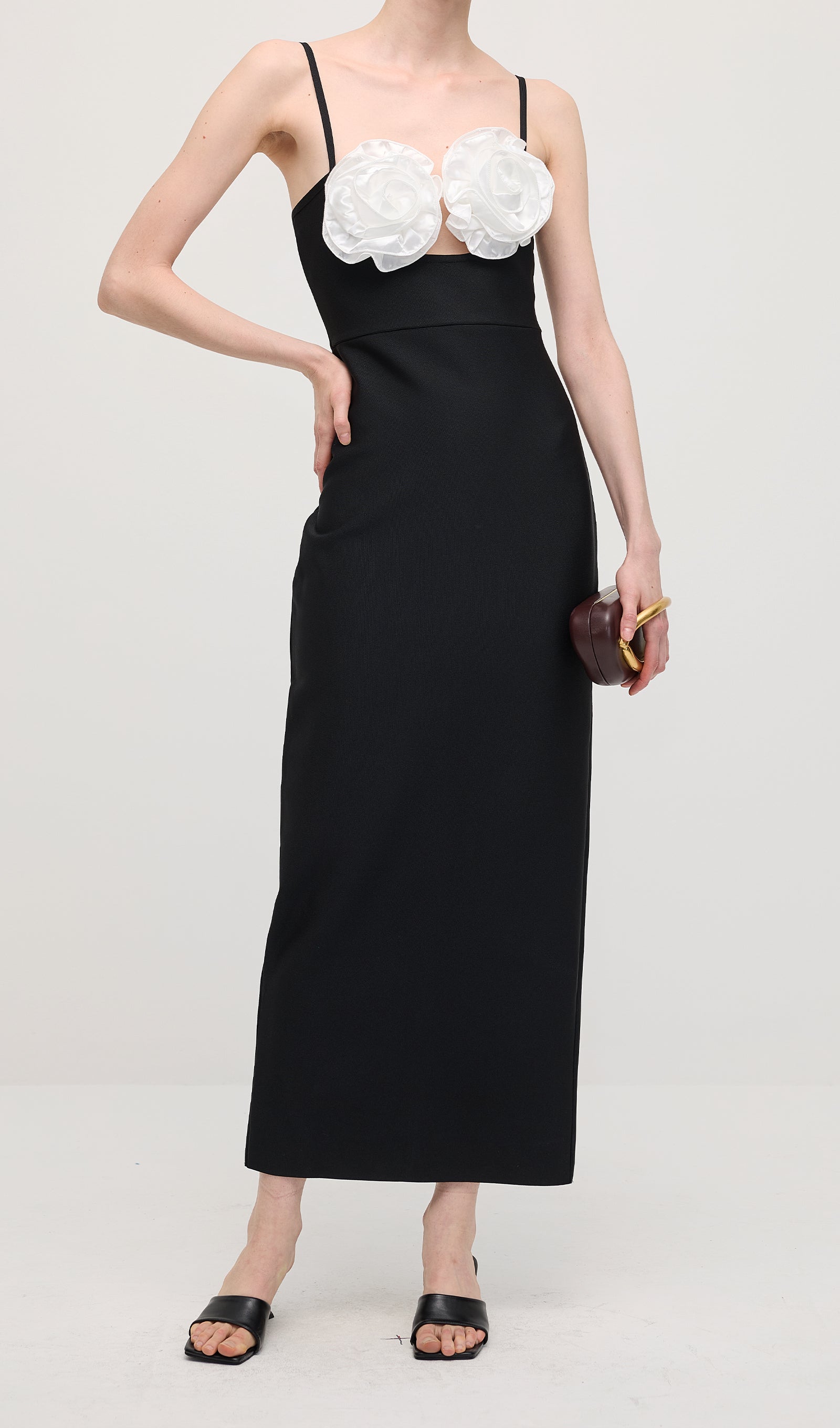 Midikleid in A-Linie mit Blumenmuster und Laternenärmeln