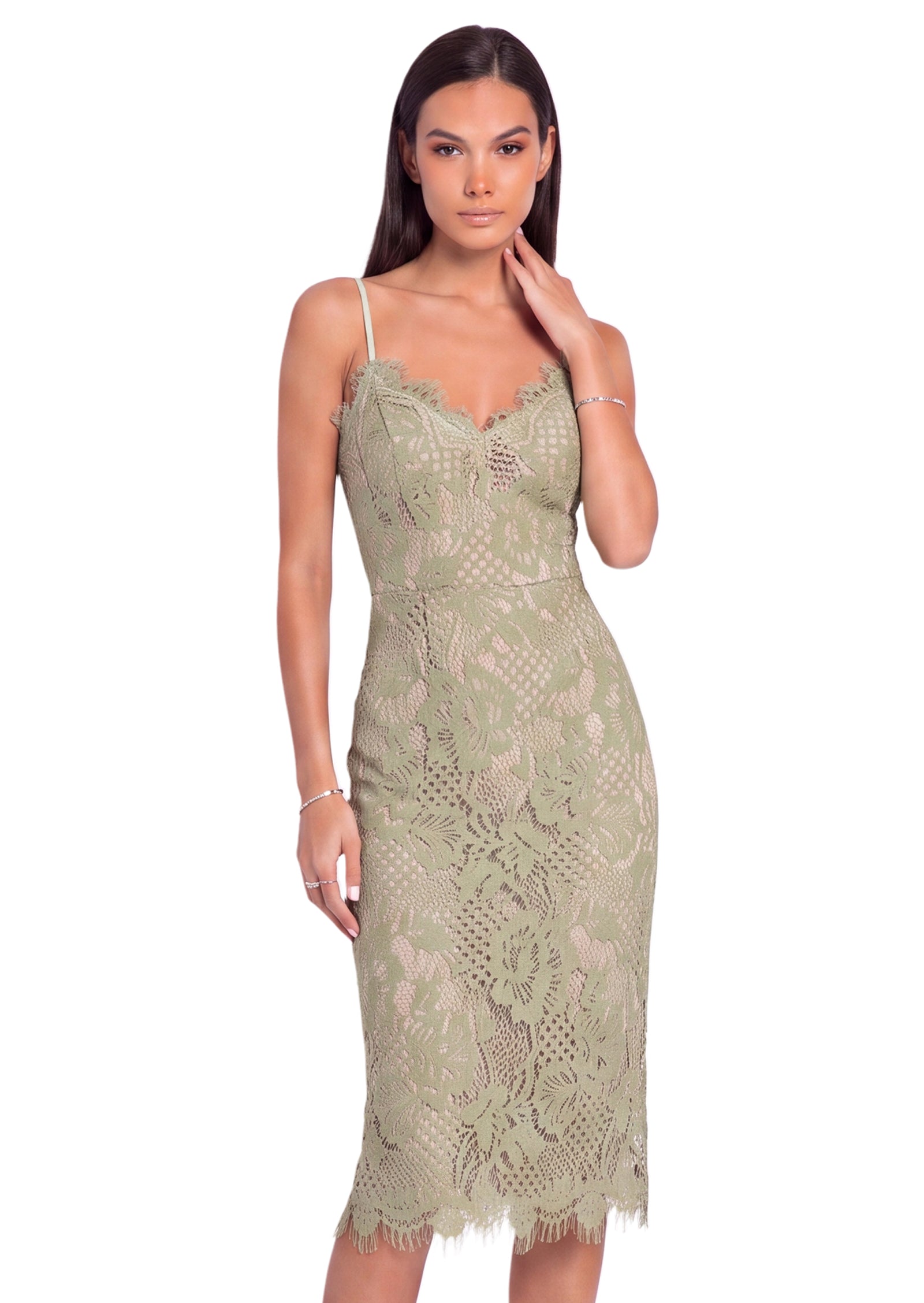 Midikleid in A-Linie mit Blumenmuster und Laternenärmeln