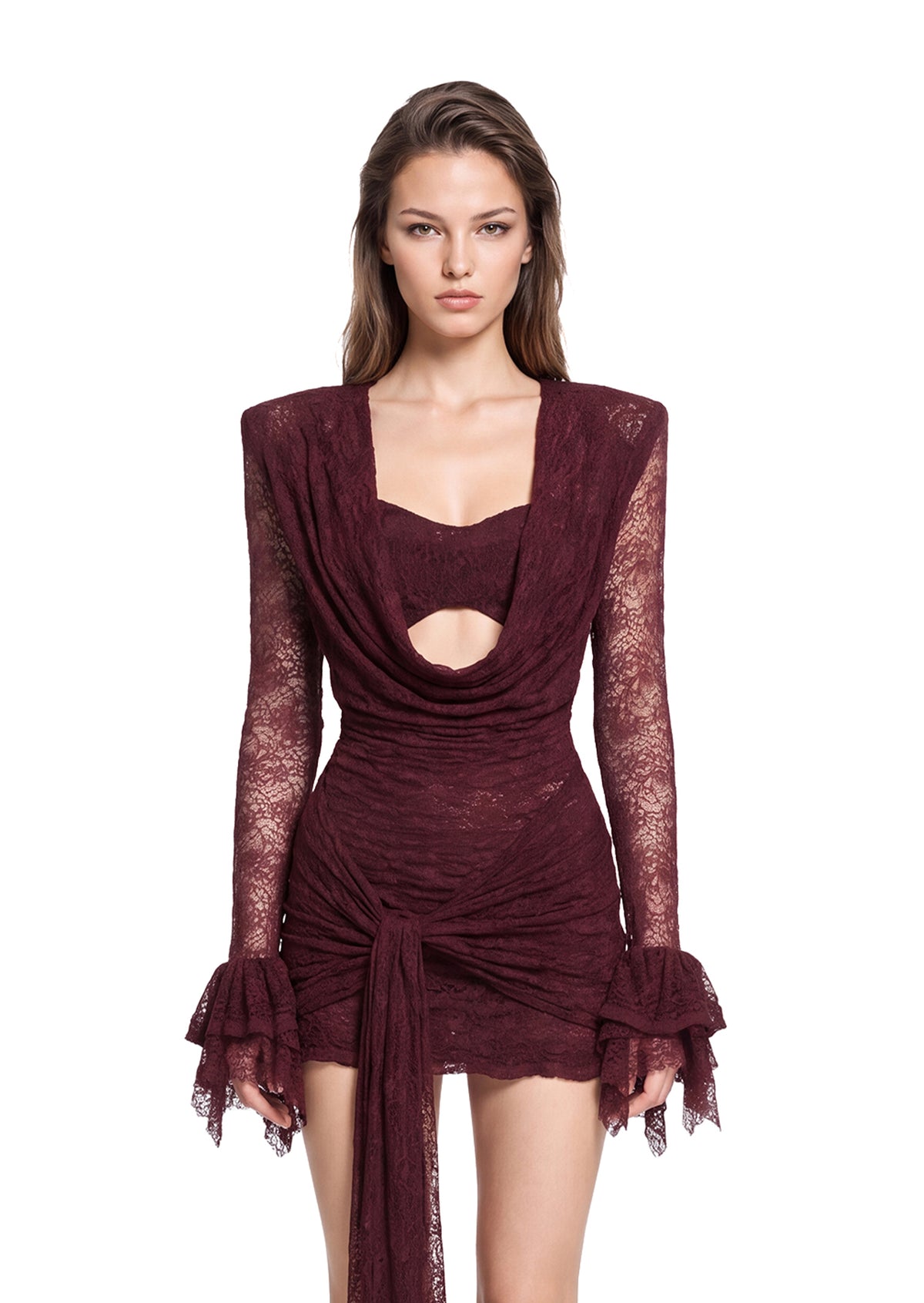 Kaida Long Sleeve Lace Mini Dress
