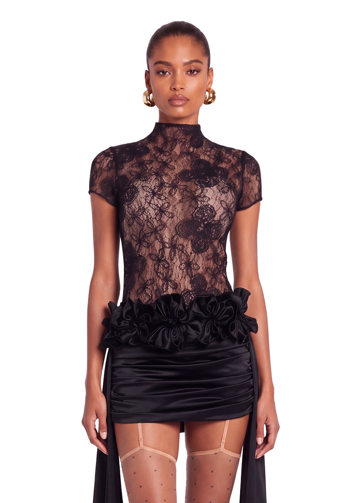 Yana Short Sleeve Lace Mini Dress