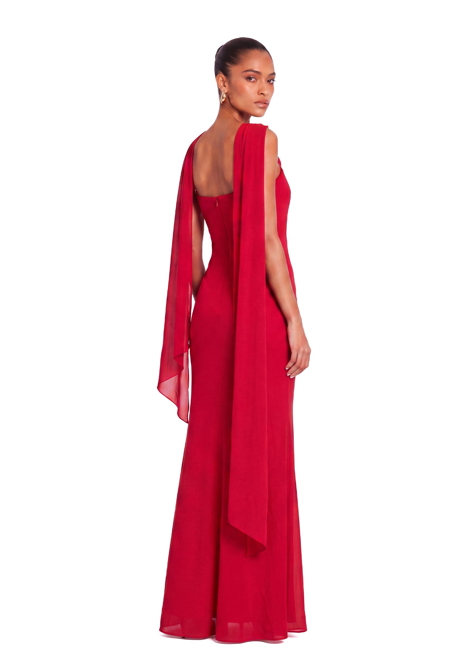 Wachiwi Strapless Stretch Maxi Dress In Red