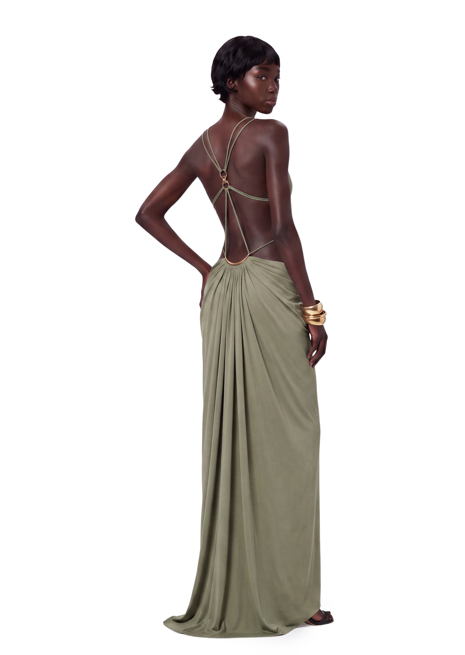 Midikleid in A-Linie mit Blumenmuster und Laternenärmeln