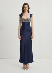 Midikleid in A-Linie mit Blumenmuster und Laternenärmeln