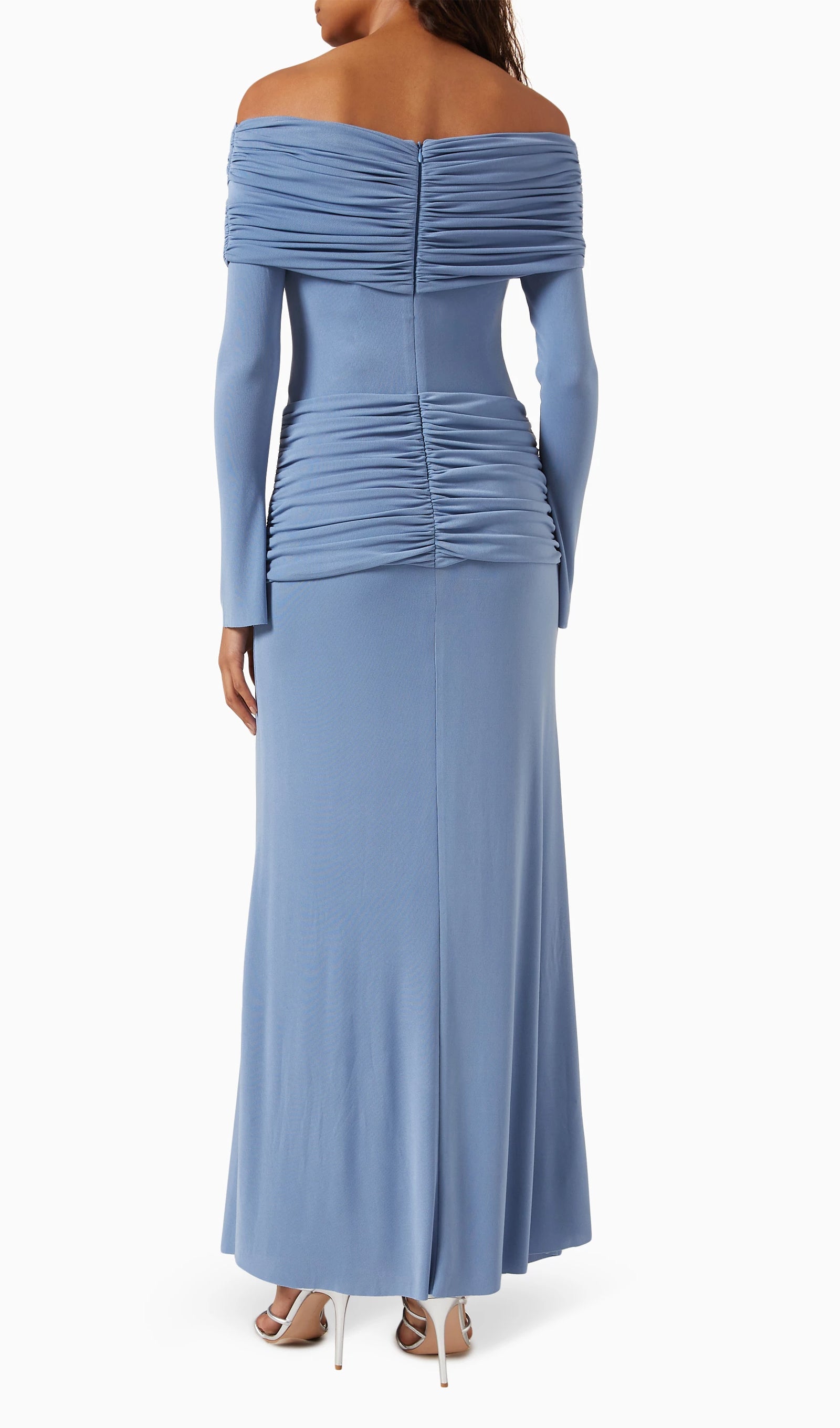 Midikleid in A-Linie mit Blumenmuster und Laternenärmeln