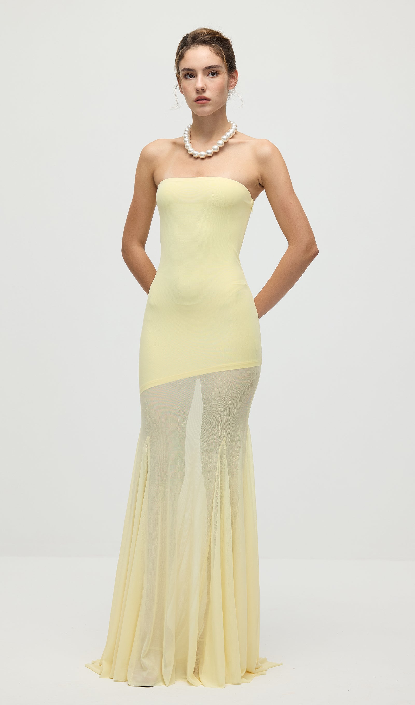 Midikleid in A-Linie mit Blumenmuster und Laternenärmeln