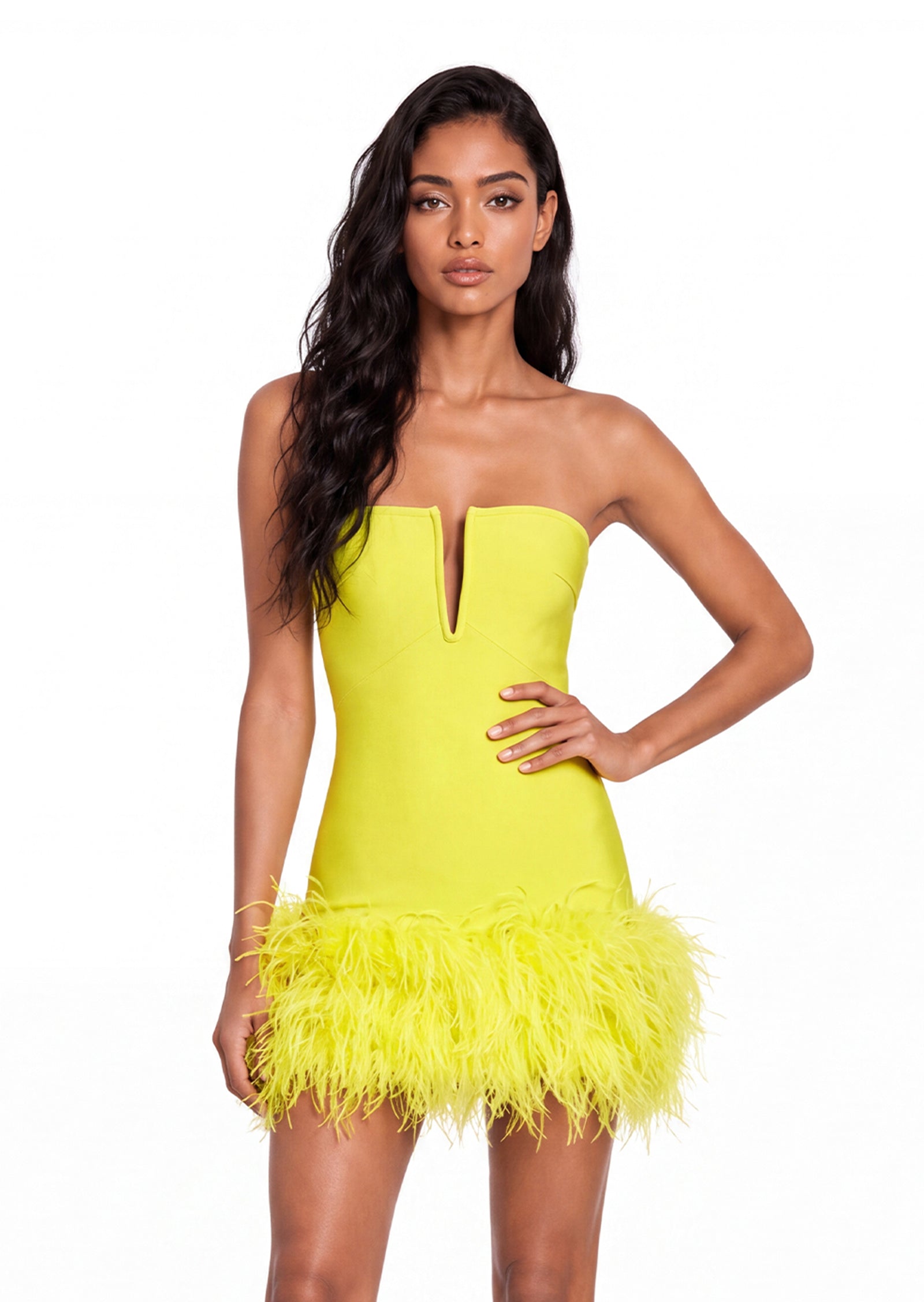 Padma Strapless Mini Dress In Yellow