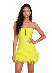 Padma Strapless Mini Dress In Yellow