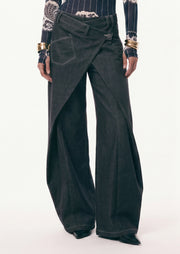 Norma Fake Two-Piece Wide-Leg Jeans