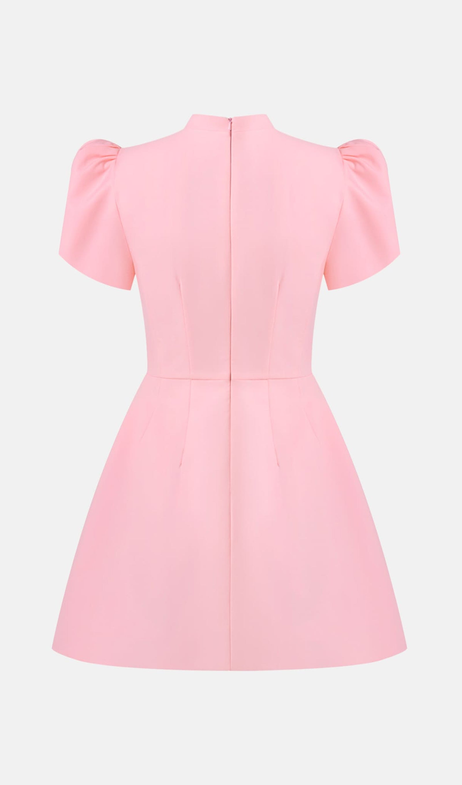 Midikleid in A-Linie mit Blumenmuster und Laternenärmeln