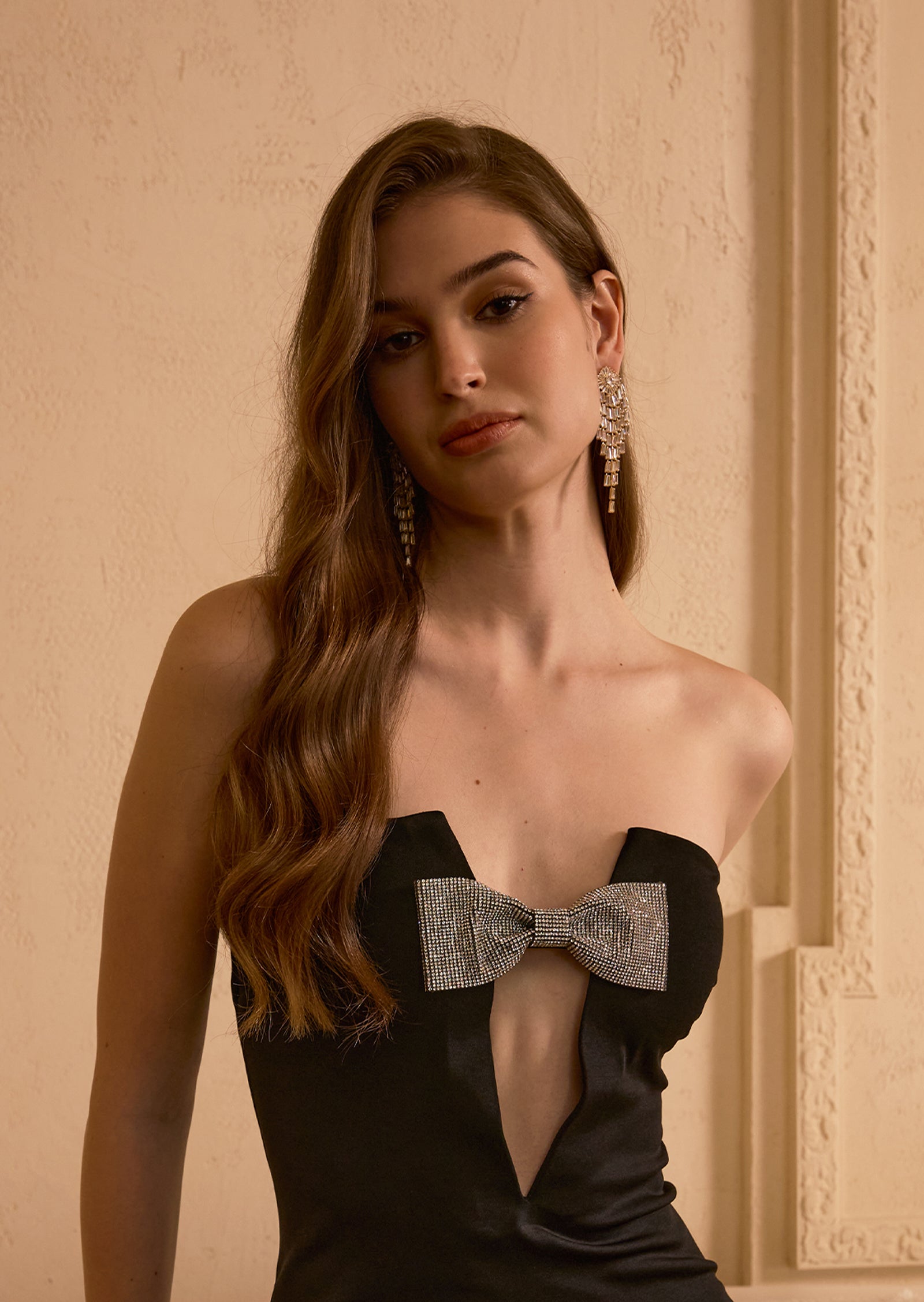 Midikleid in A-Linie mit Blumenmuster und Laternenärmeln