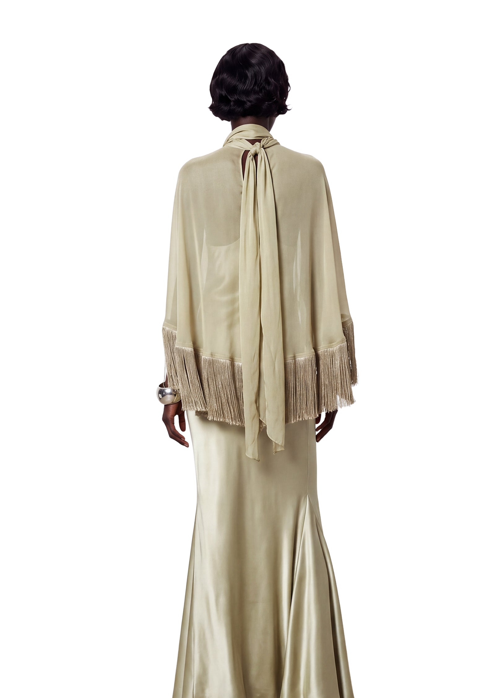 Zahara Tassel Satin Maxi Dress