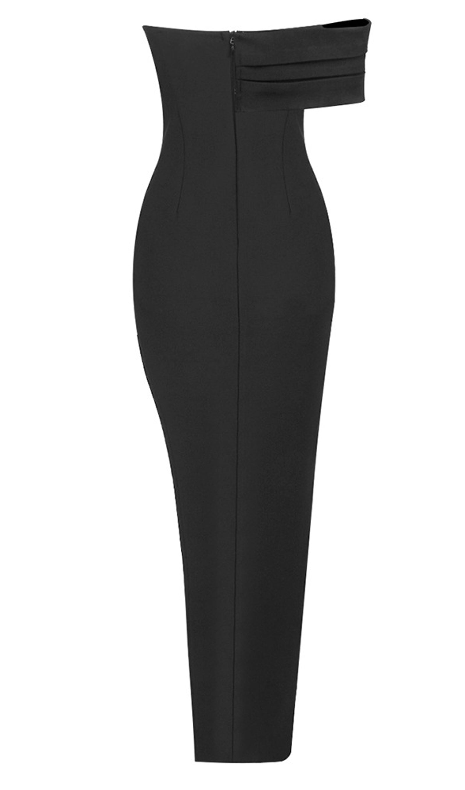 فستان قصير أحمر بدون حمالات مع فيونكة 