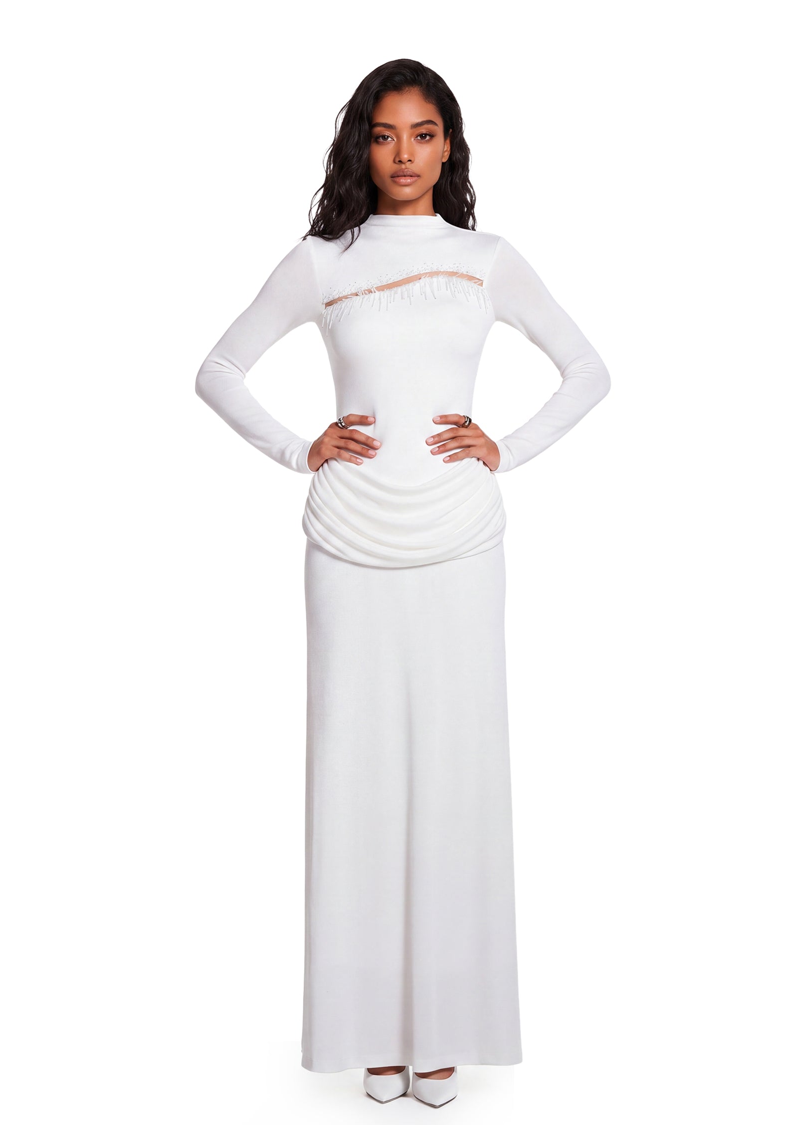 Bedros Jersey Maxi Dress In White