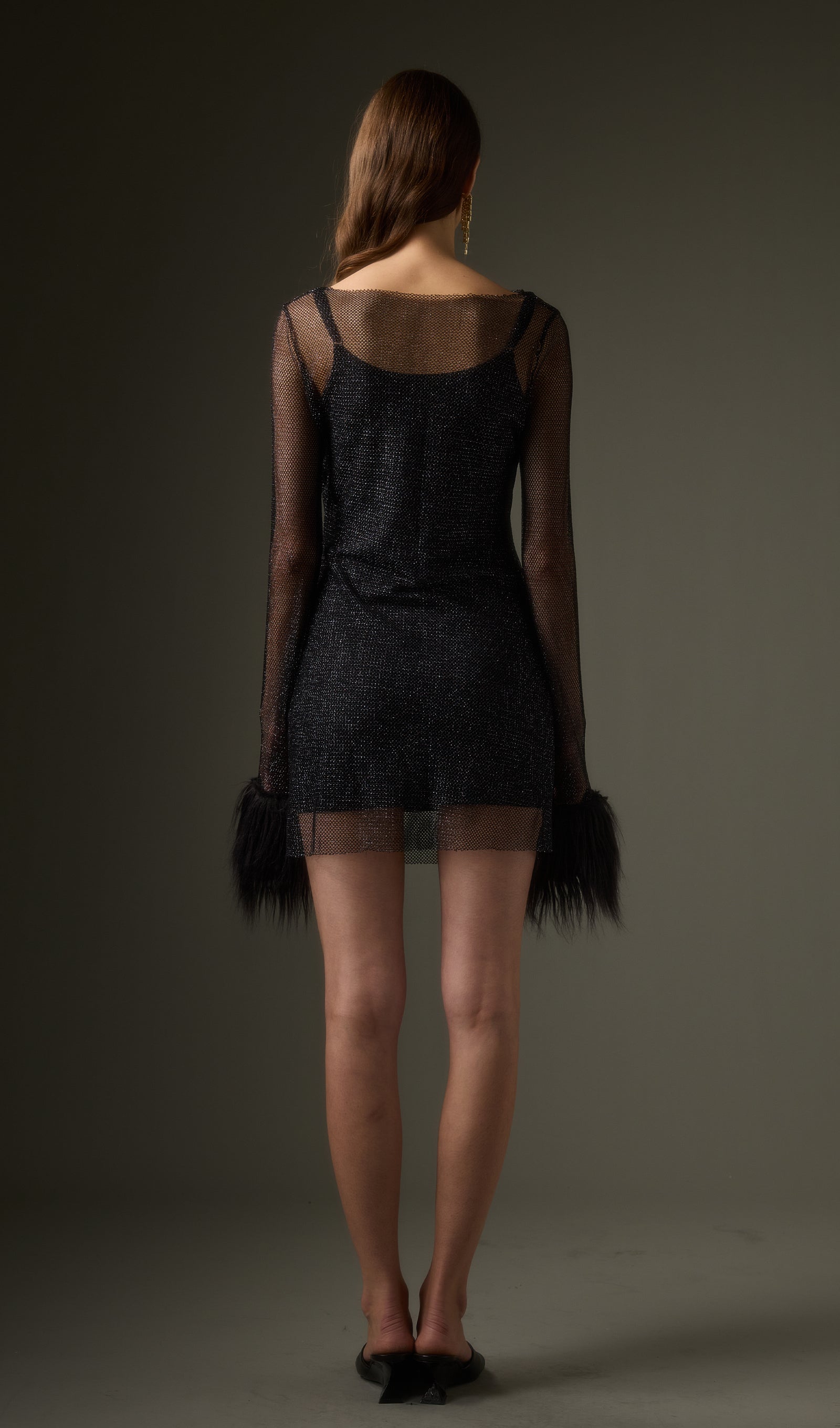 Sheer  Mini Dress in Black (Final Sale-US Only)