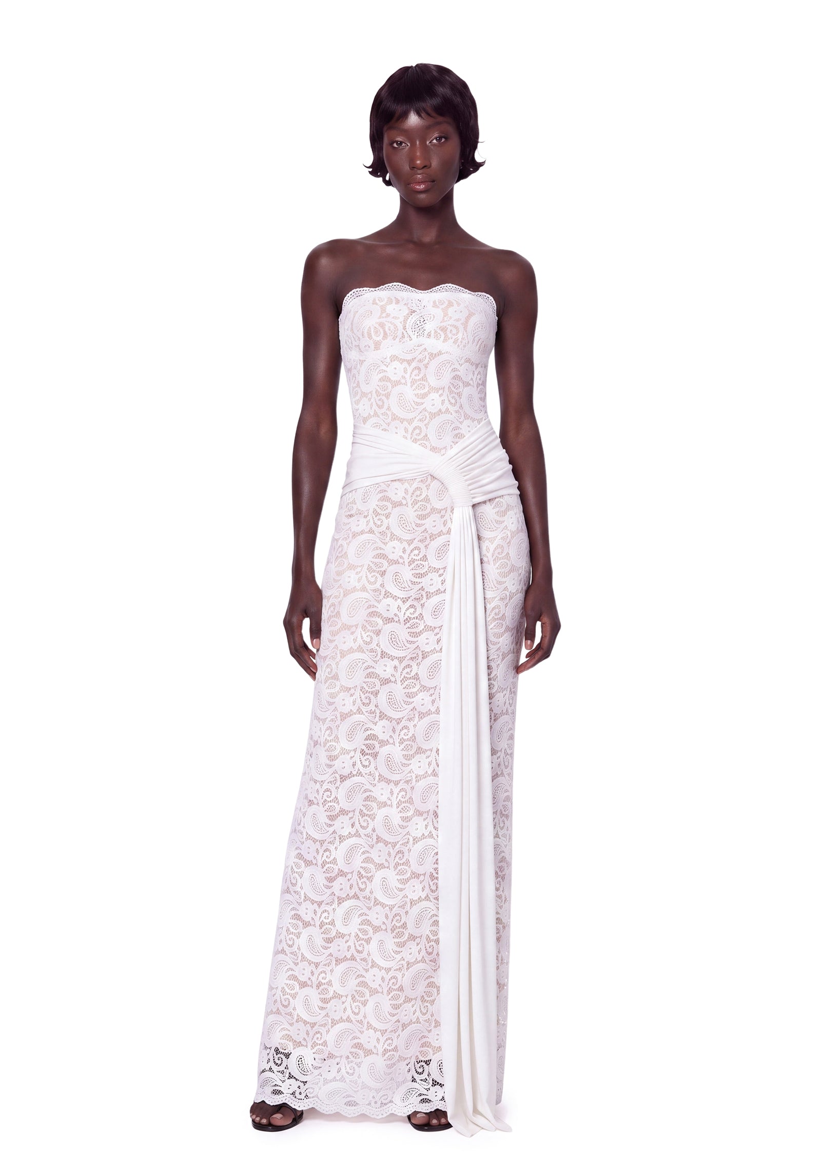 Midikleid in A-Linie mit Blumenmuster und Laternenärmeln