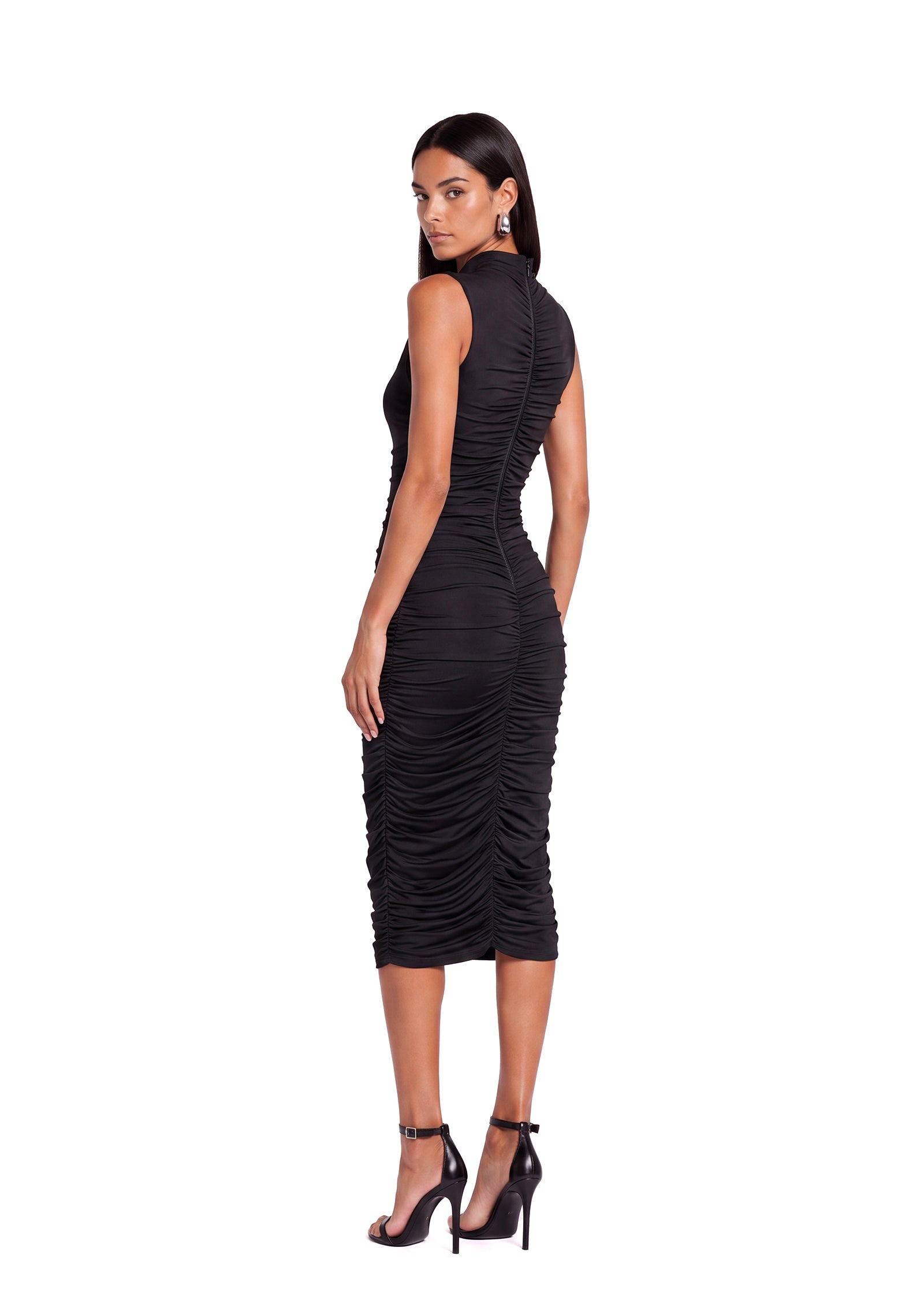 Cabernet Sleeveless Pleated Midi Dress