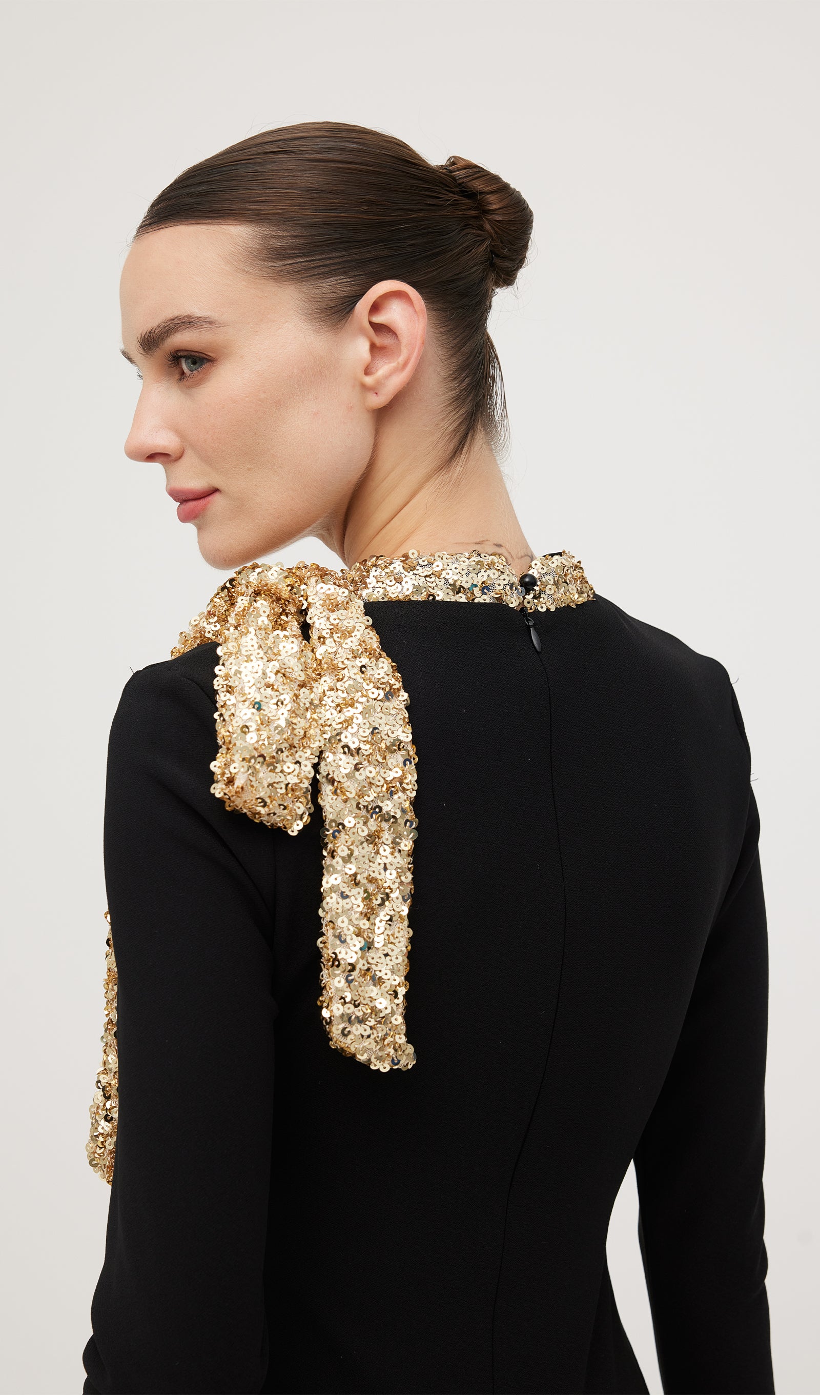 Midikleid in A-Linie mit Blumenmuster und Laternenärmeln